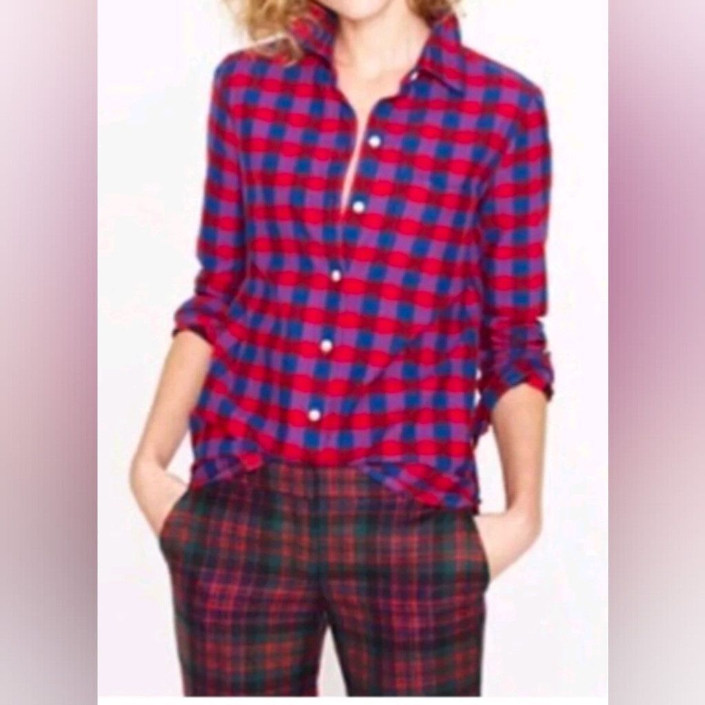 J.Crew J.Crew Boy Fit Plaid Button Down Long Sleeve Top Size 2 Size XS / US 0-2 / IT 36-38 - 3 Thumbnail