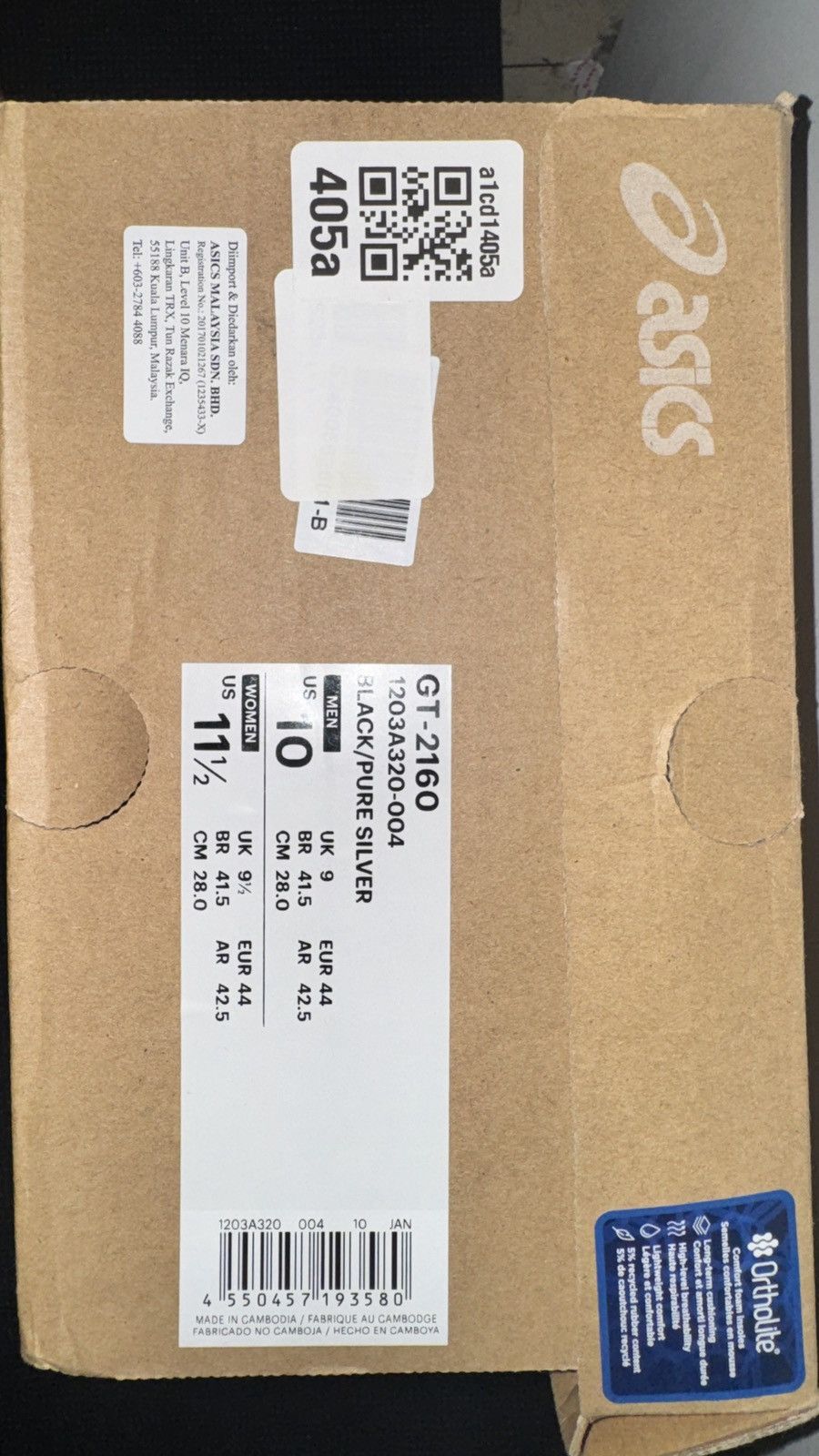 Asics ASICS GT-2169 Black Pure Silver Bright Blue Size US 11 / EU 44 - 5 Thumbnail