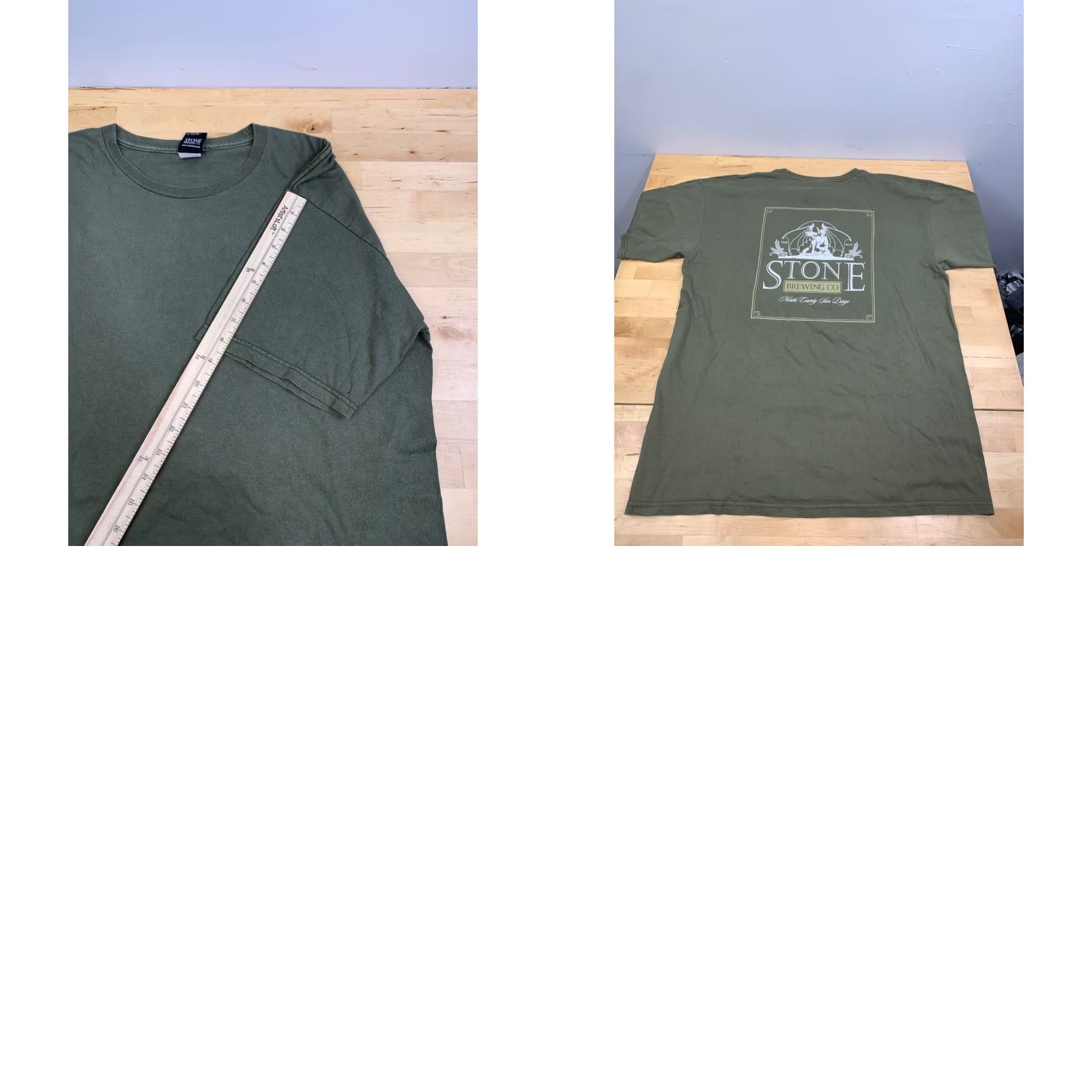 CO Stone Brewing Co Shirt Mens L Olive Green Logo Y2K Beer Brew 12545 Size US L / EU 52-54 / 3 - 8 Thumbnail