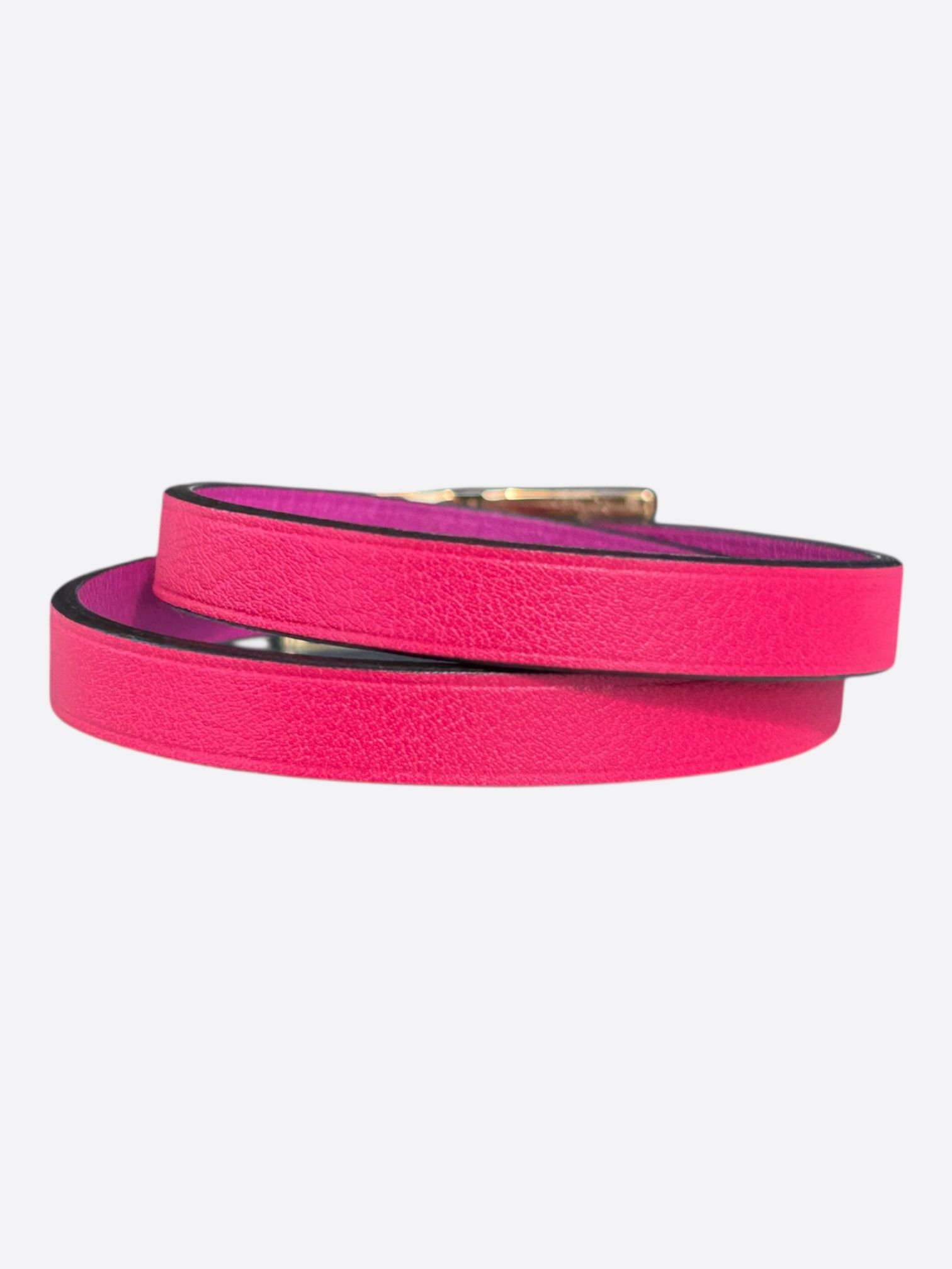 Hermes Pink Swift & Gold Hardware Behapi Double Tour Bracelet Size ONE SIZE - 2 Thumbnail