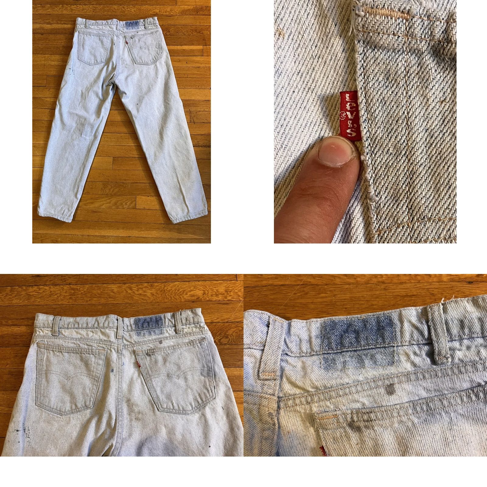 Levi's VINTAGE Levi’s Jeans Mens 33x28 Distressed 80s USA Blue Denim Cotton 5-Pocket Regular Straight Jeans Mens Size US 33 - 8 Thumbnail