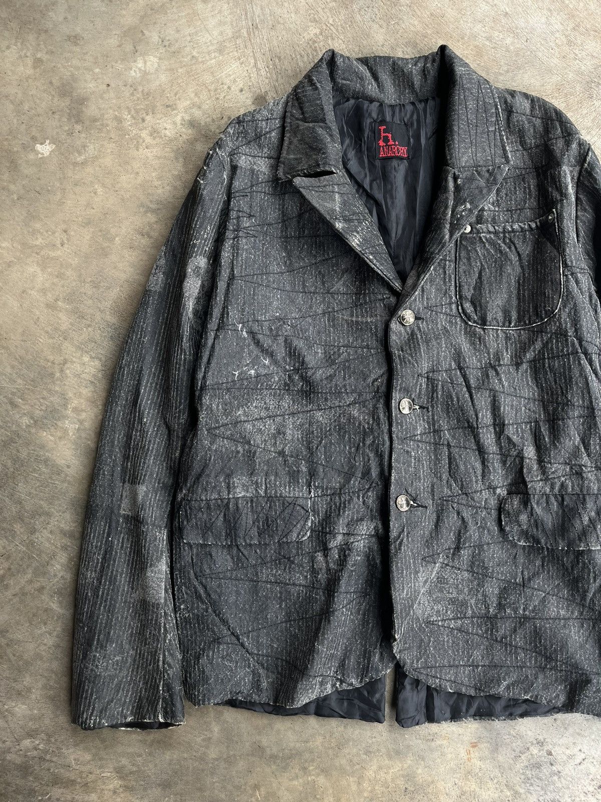 KMRii H.ANARCHY JAPANESE GOTHIC BLAZER STITCHING POEM PUNK STYLE Size US M / EU 48-50 / 2 - 3 Thumbnail