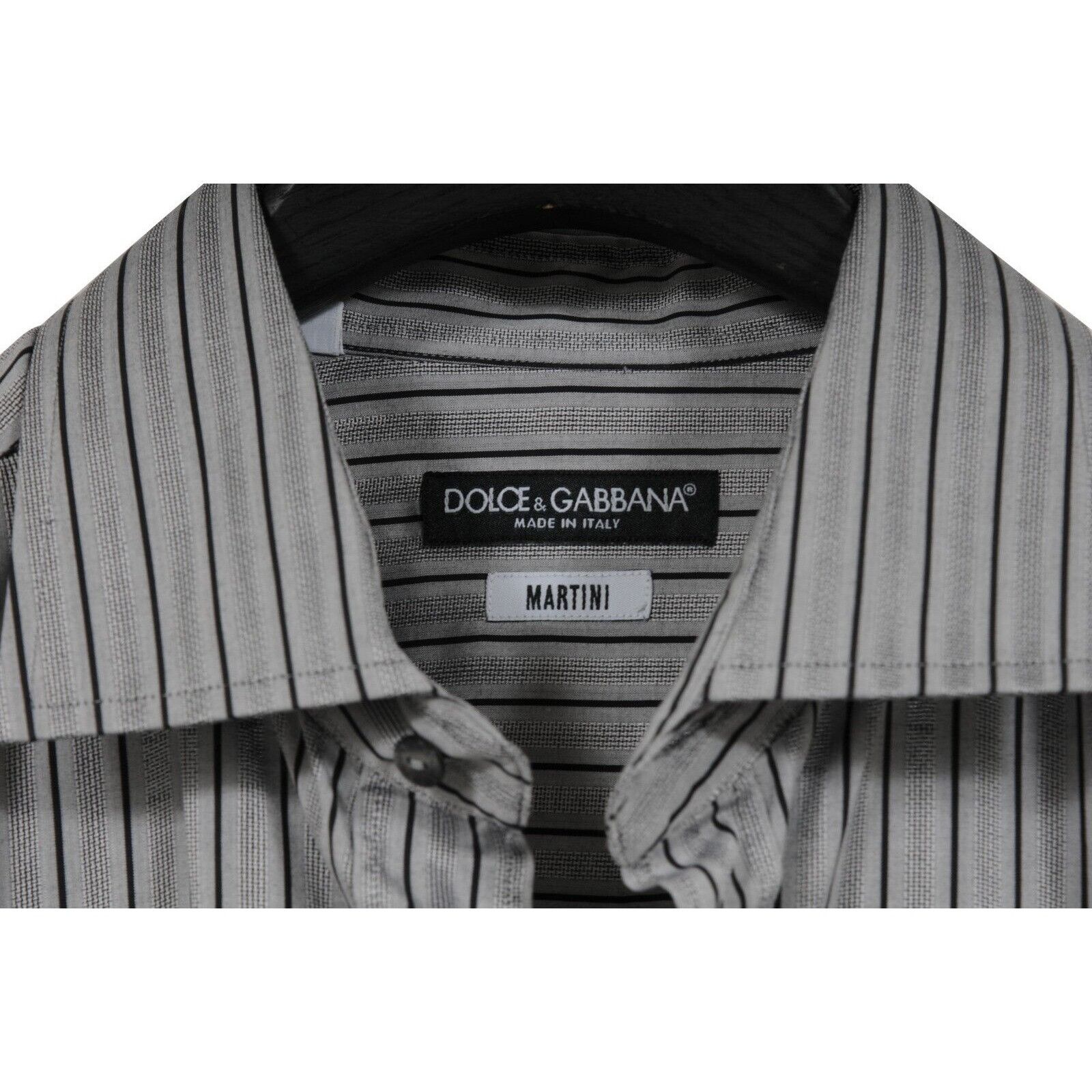 Dolce & Gabbana Martini Striped Button Down Shirt 43 / 17 Size US XL / EU 56 / 4 - 4 Thumbnail