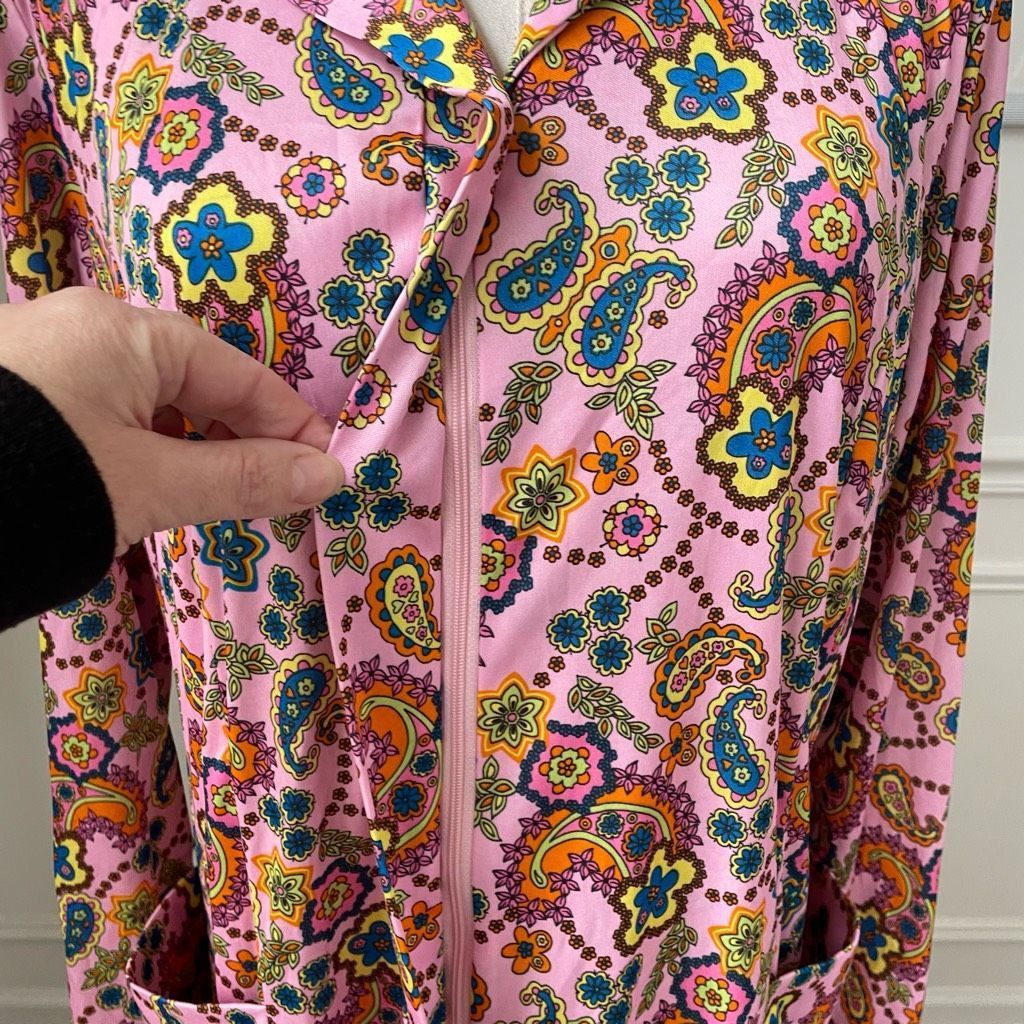 Vintage Vintage 70s Tribute Mod Floral Paisley Shirt Dress Long XL Size XL / US 12-14 / IT 48-50 - 4 Thumbnail