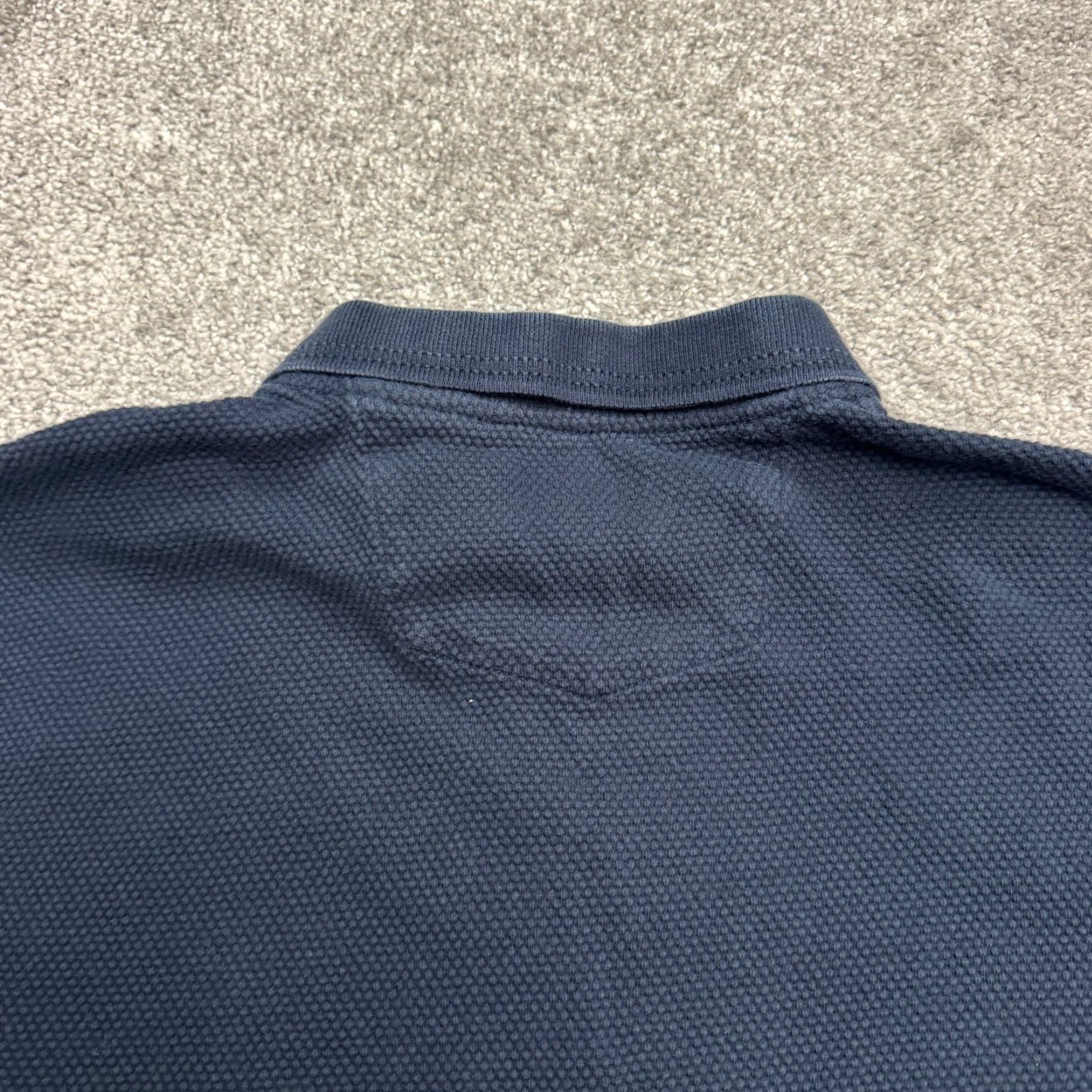 Vintage Peter Werth London N.1 Baran Polo Shirt Mens Medium Navy Blue Textured Pique Top Size US M / EU 48-50 / 2 - 3 Thumbnail