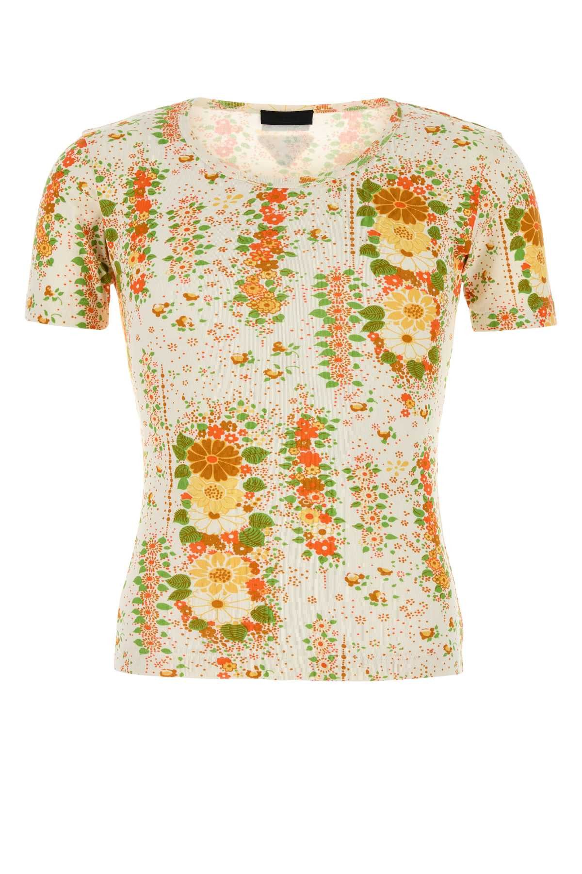 Prada Printed Cotton T-Shirt Size US L / EU 52-54 / 3 - 1 Thumbnail