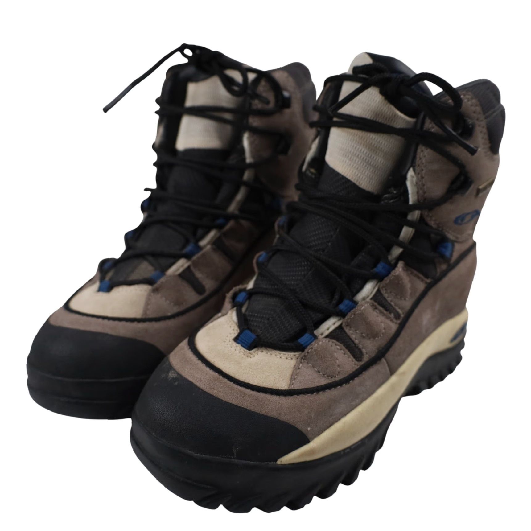 Salomon VINTAGE Salmon Goretex Contra Grip Boots Women 6 Tan Hiking Faux Leather 8/10 Salomon Size US 6 / IT 36 - 3 Thumbnail