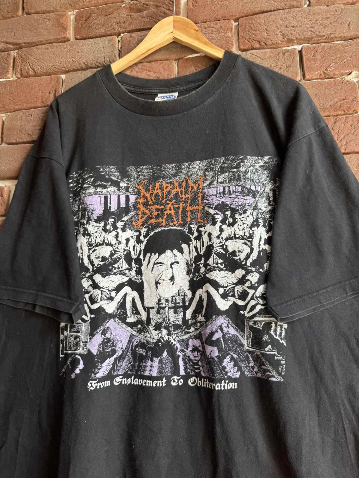 Band Tees Rare Vintage 90s Napalm Death Life Grindcore Metal Band Tee Size US XL / EU 56 / 4 - 3 Thumbnail