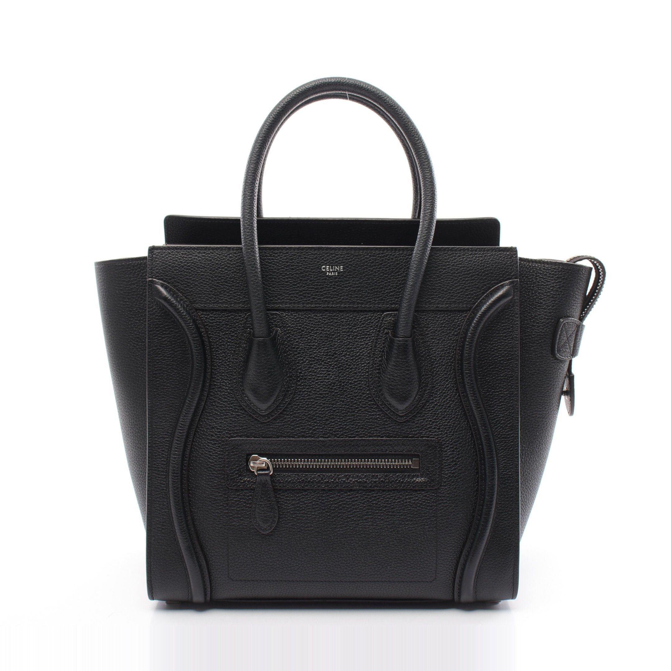 Celine Celine Micro Luggage Handbag Leather Black Size ONE SIZE - 1 Thumbnail