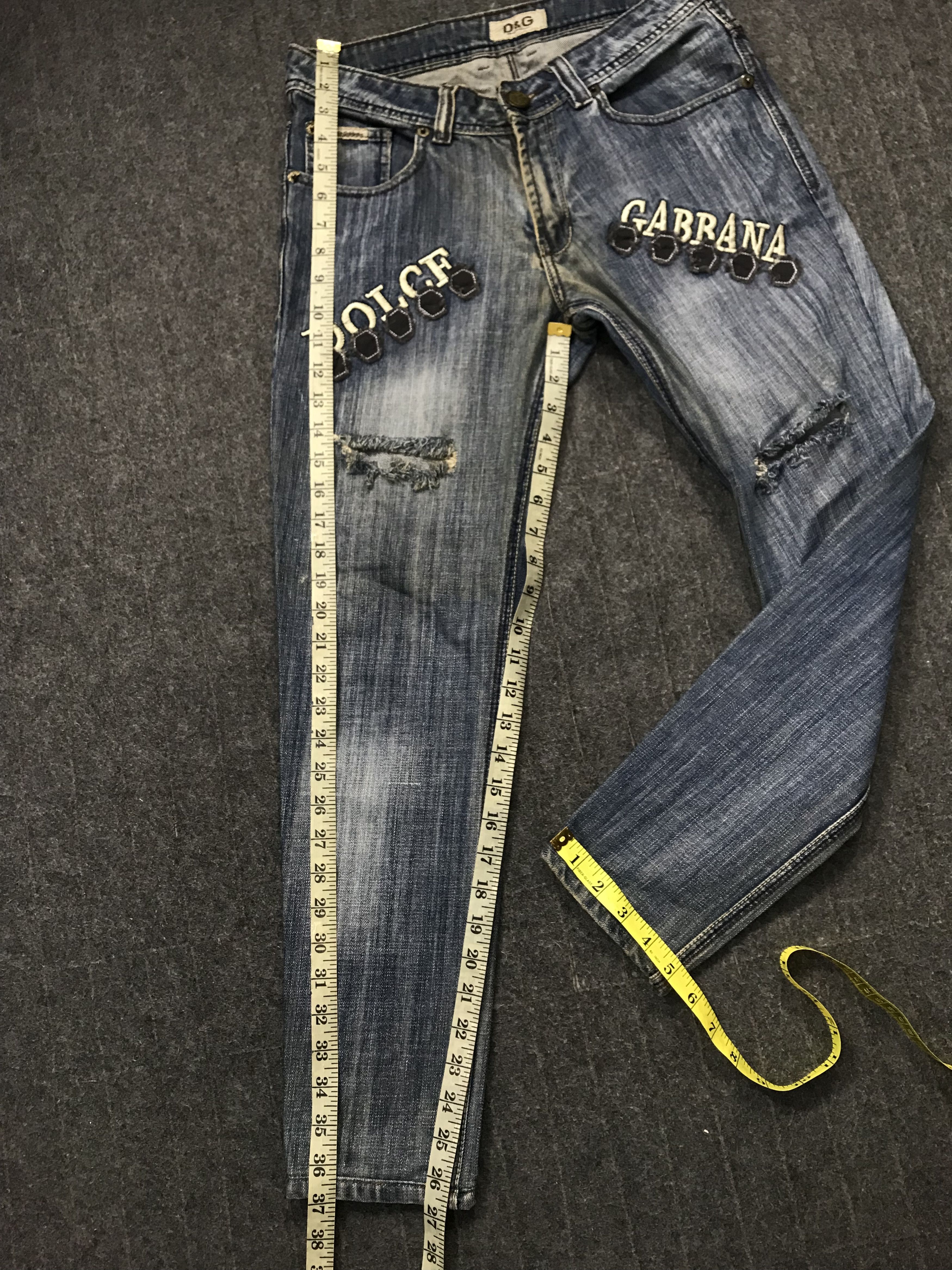 Designer Dolce & Gabbana Italy Denim Pant Embroidery Logo Plaque Size US 29 - 16 Thumbnail