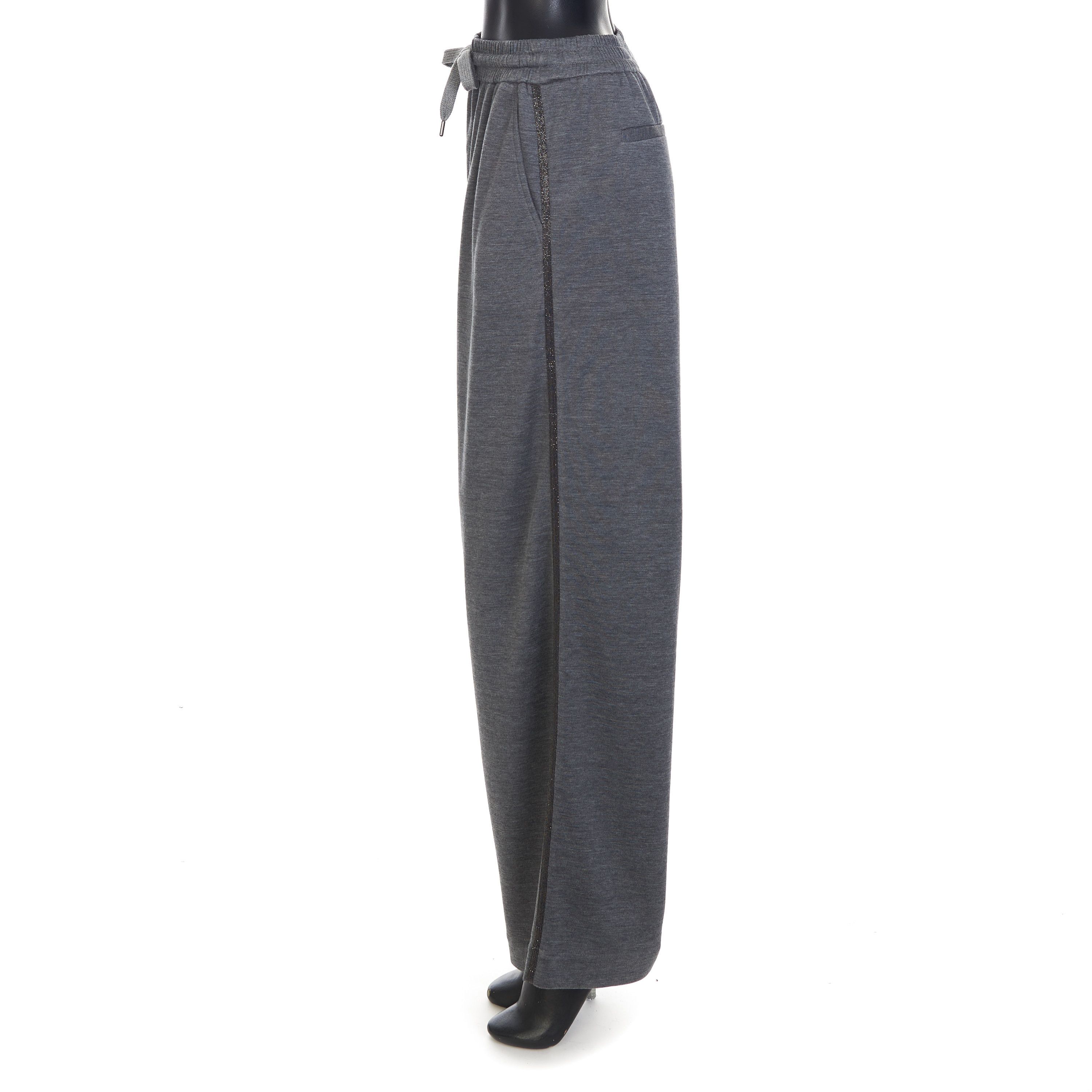 Brunello Cucinelli Gray Comfort Interlock Wide Trousers Size S Size 27" / US 4 / IT 40 - 3 Thumbnail