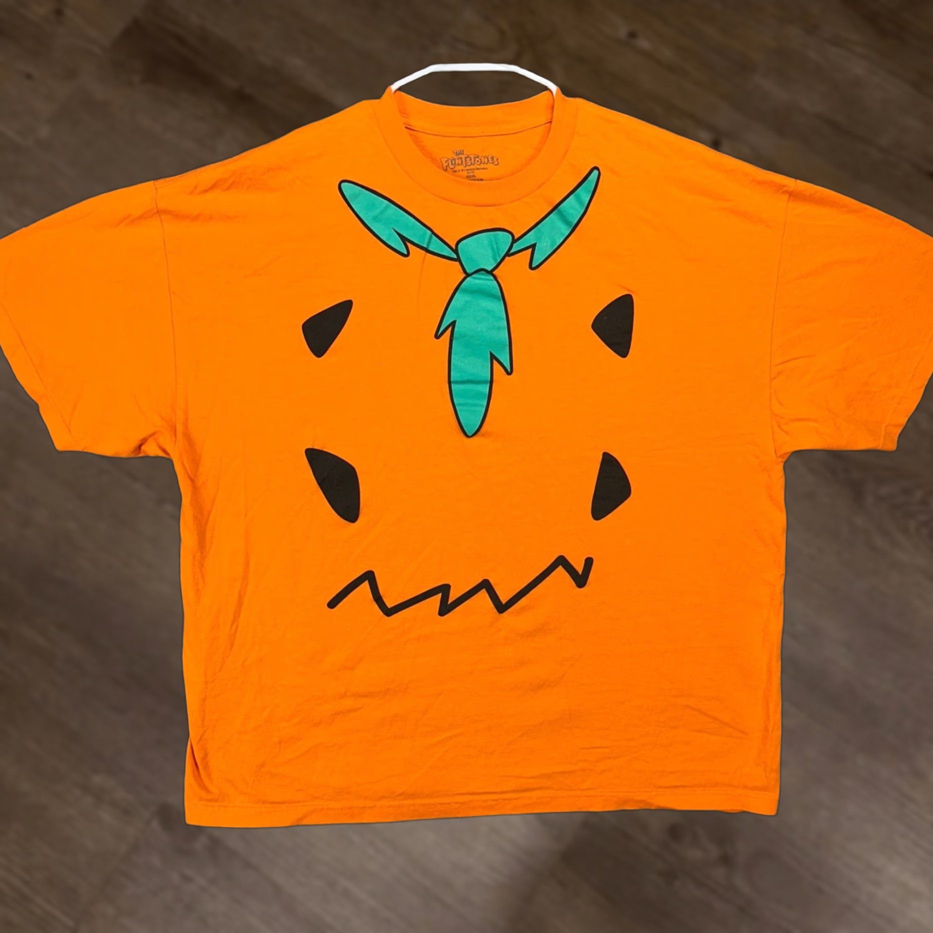 FRED Flintstones Mens T-Shirt 3XL Orange Short Sleeve Crew Neck Graphic Print Breathing Cotton Size US XXL / EU 58 / 5 - 1 Thumbnail