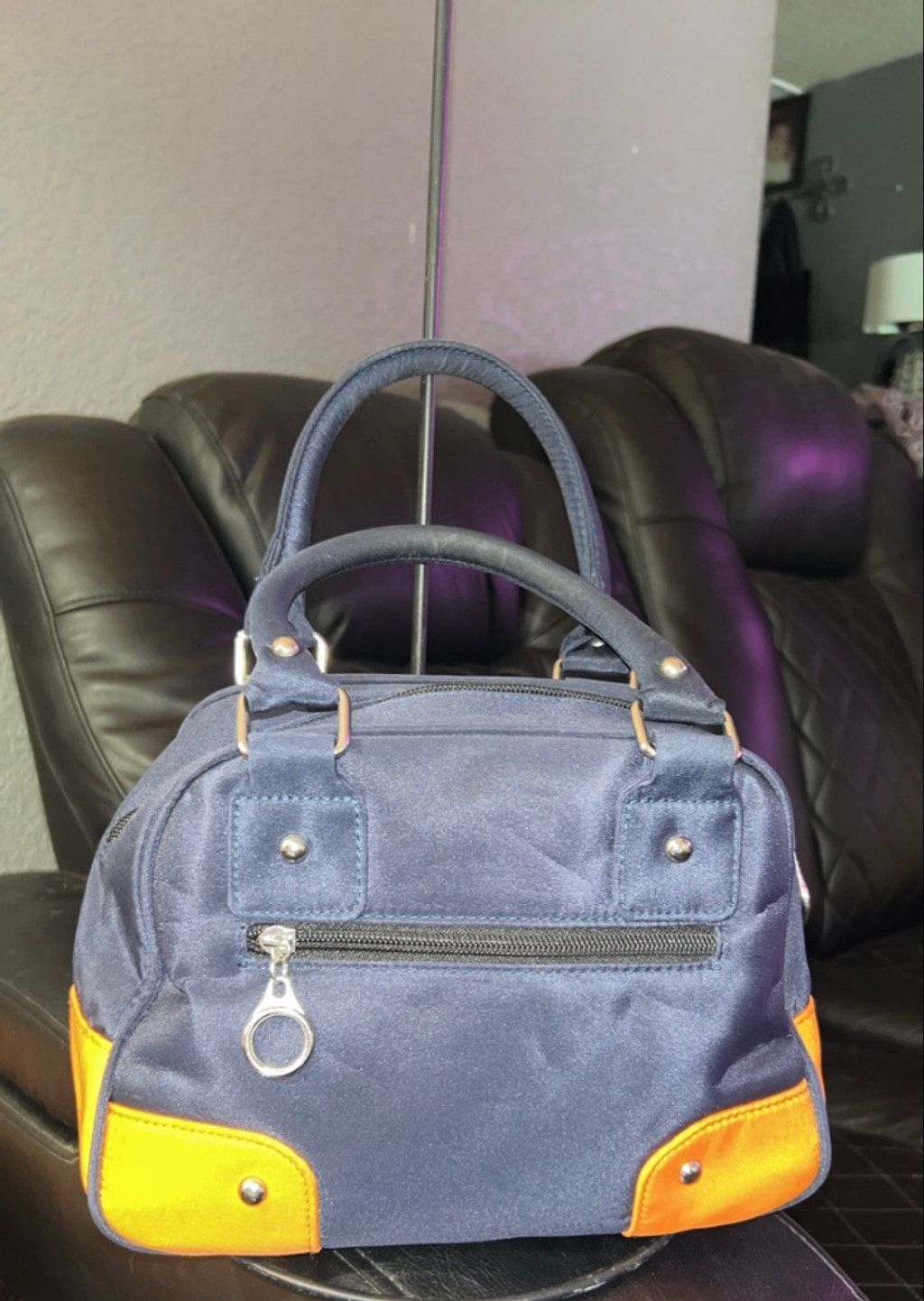 The Unbranded Brand Navy Orange Denver Broncos Satchel Size ONE SIZE - 3 Thumbnail