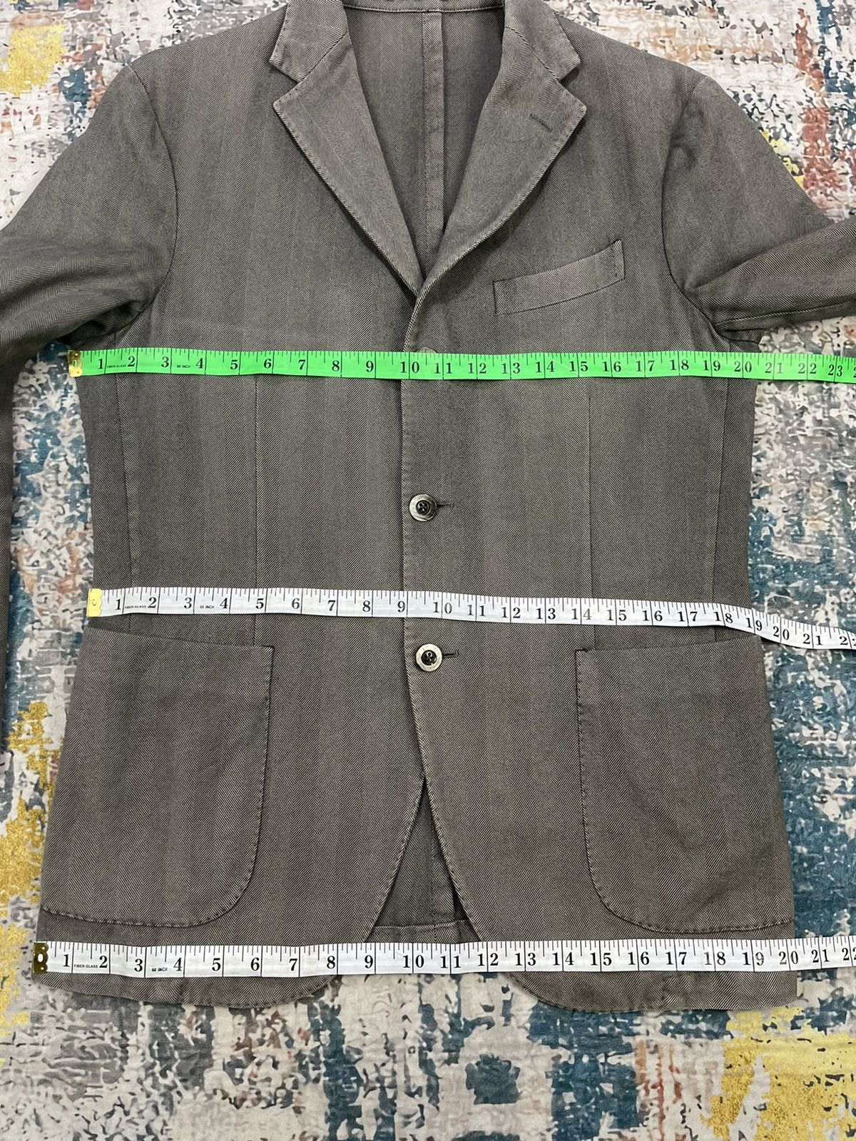Boglioli Boglioli Herringbone R3302G Double Slit Coat Jackets Size US M / EU 48-50 / 2 - 18 Thumbnail