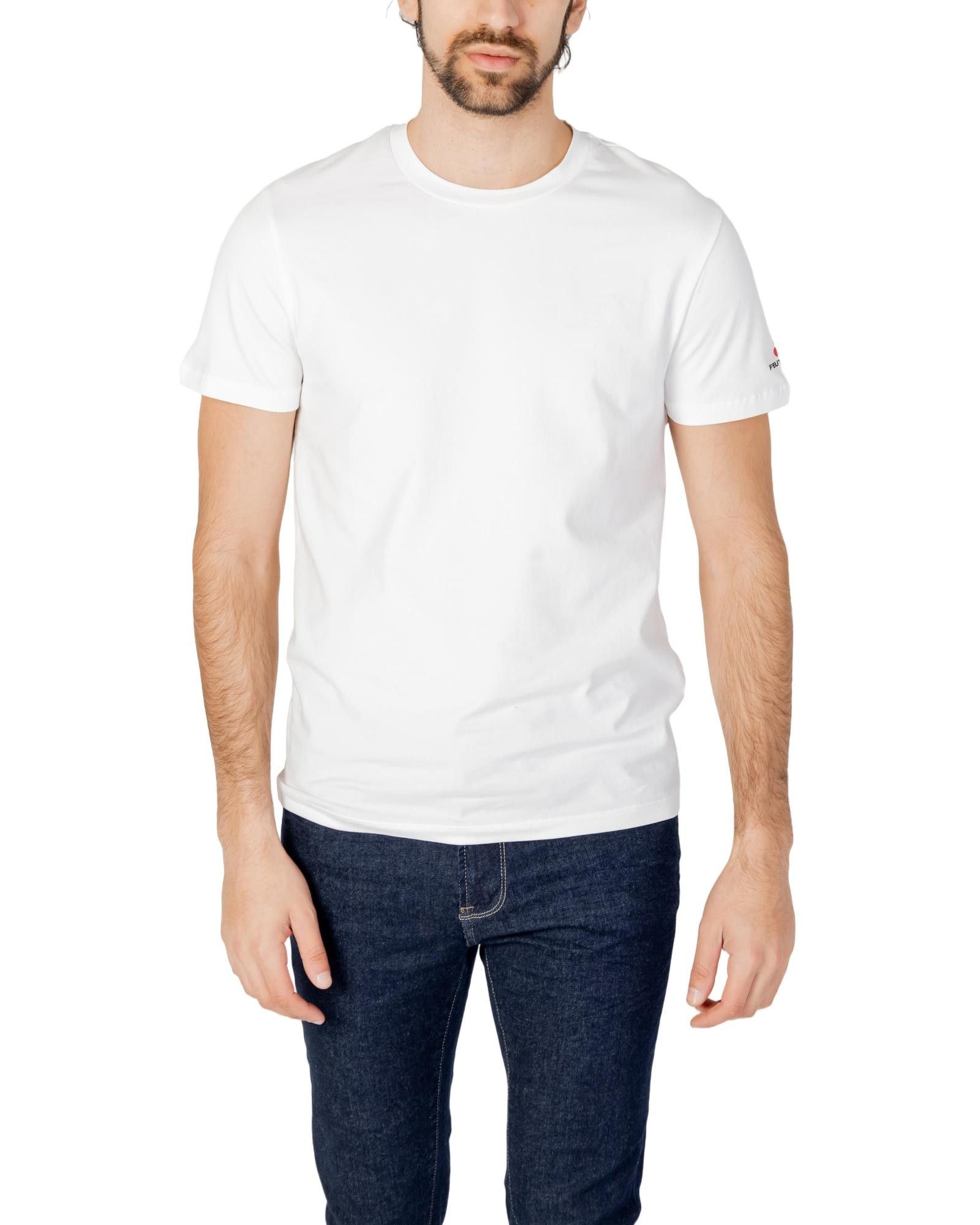 image of Peuterey Plain Short Sleeve Cotton Blend T-Shirt in White, Men's (Size Medium)