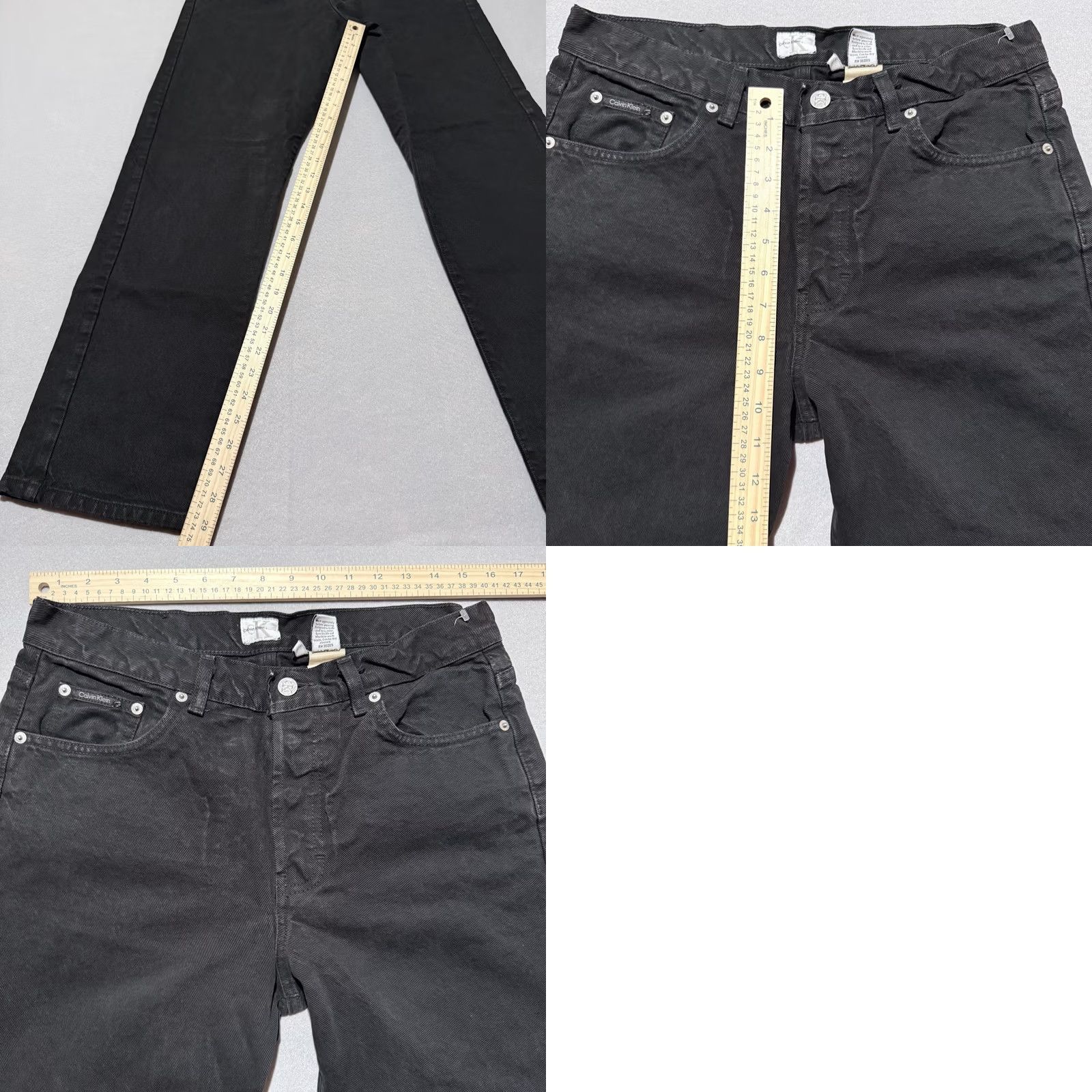 Denime Calvin Klien Jeans Women's Black Denim Pockets High-Rise Classic Straight - 11 Size 32" / US 10 / IT 46 - 9 Thumbnail