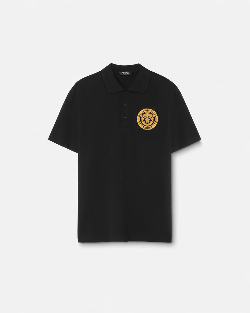 Versace o1s22i1n0125 Chain Crest Polo Shirt in Black Size US XL / EU 56 / 4 - 1 Thumbnail