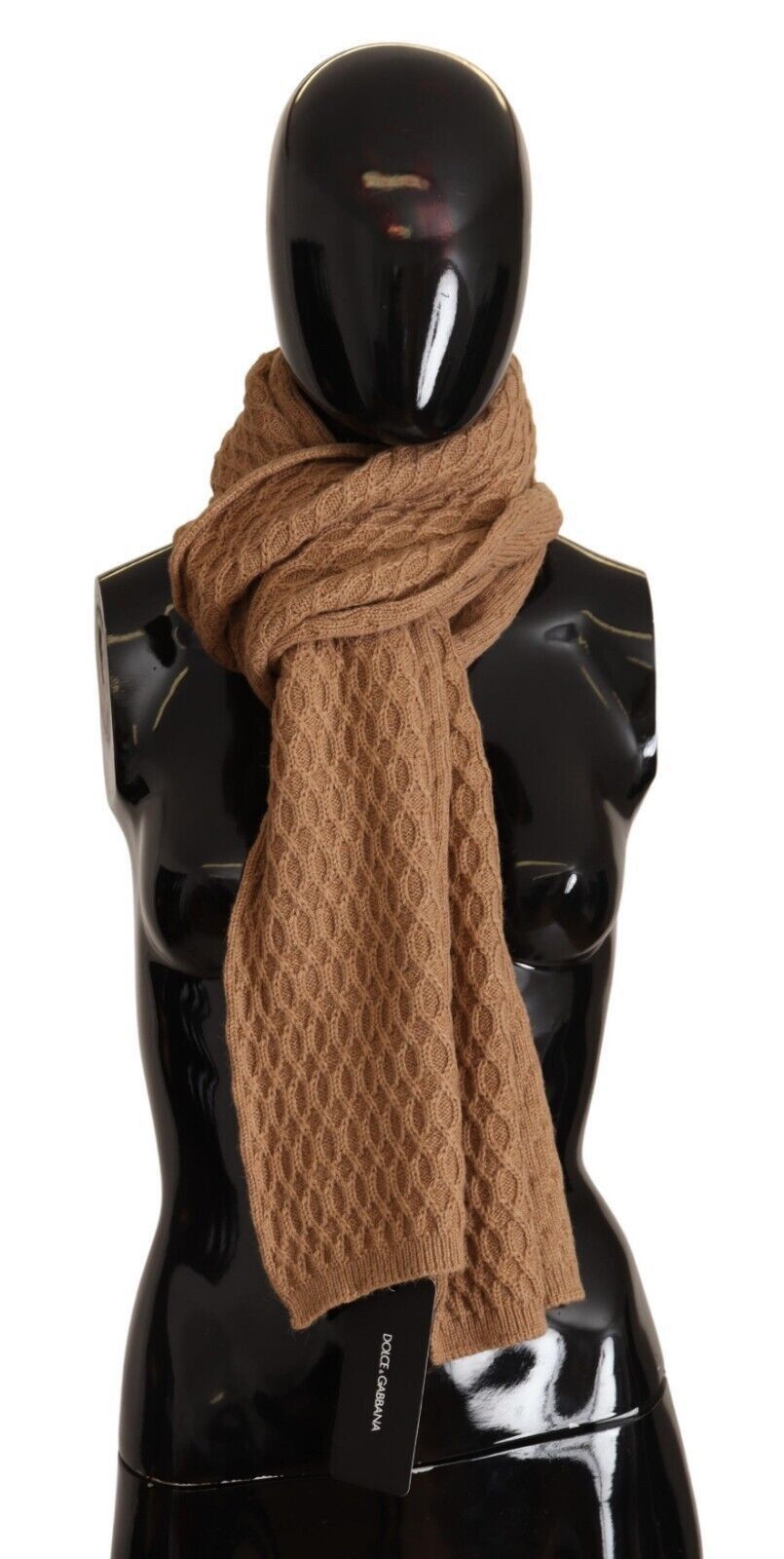 Elegant Dark Brown Knitted Women's Scarf