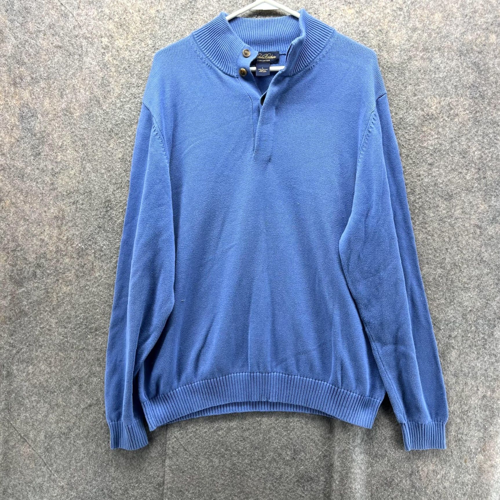 Brooks Brothers VINTAGE Brooks Brothers Sweater Men Large Blue Pullover Fleece Cotton Jacket Size US L / EU 52-54 / 3 - 2 Thumbnail