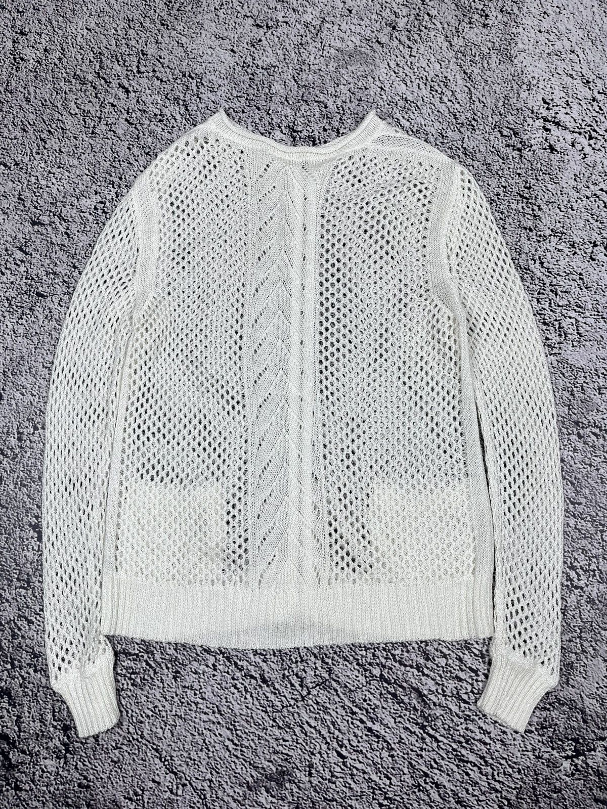 Japanese Brand Vintage Y2K Knit Web Zip AvantGarde Cardigan size M Size M / US 6-8 / IT 42-44 - 5 Thumbnail