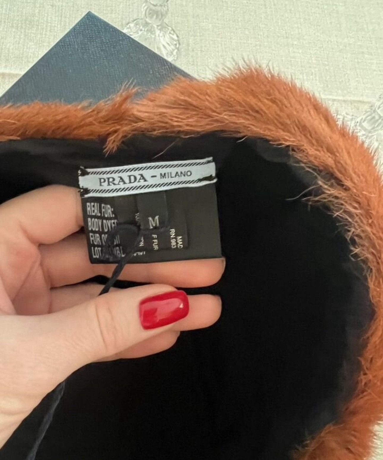 Prada Prada Real Fur Cap Size ONE SIZE - 4 Thumbnail