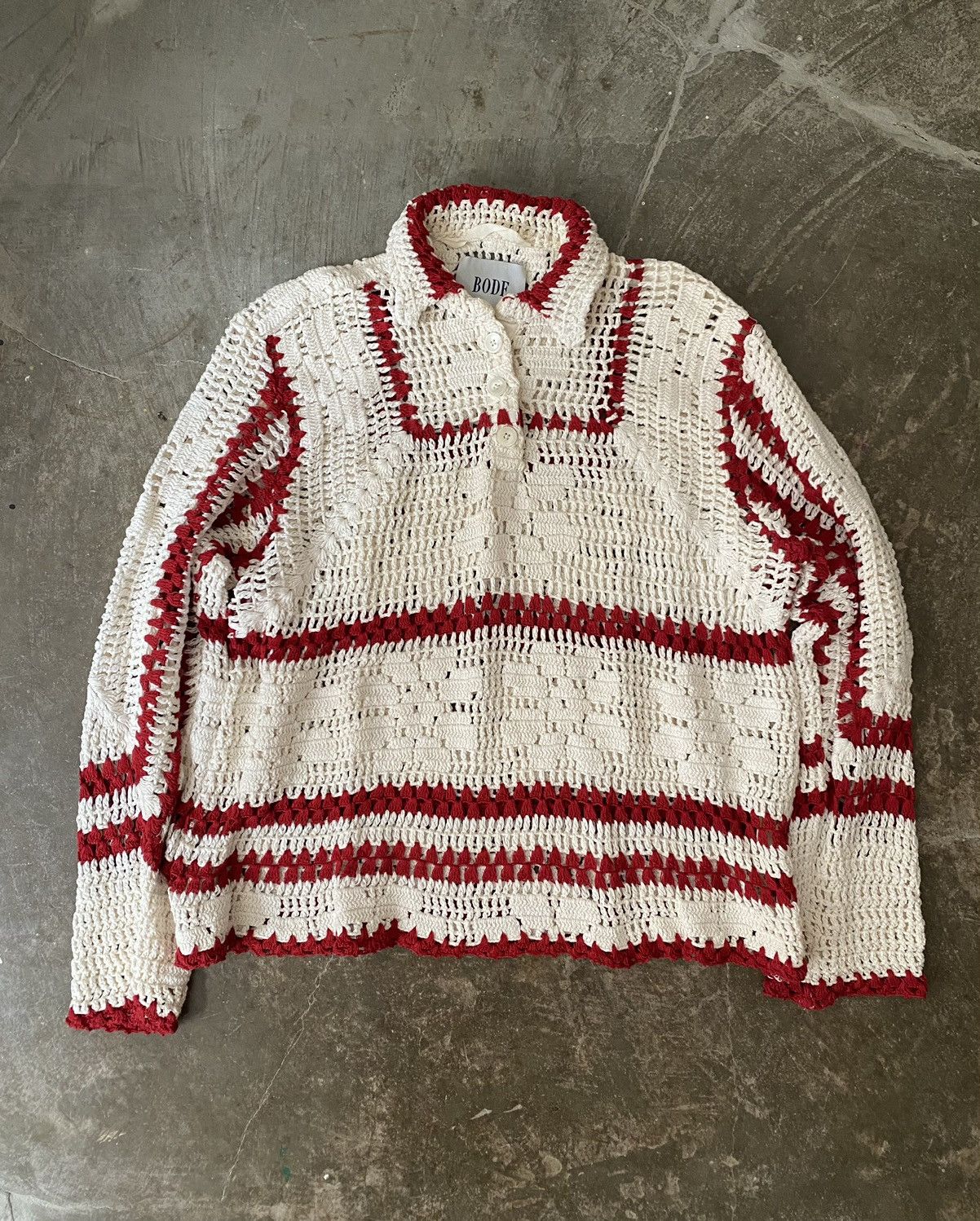 Bode Bode Mockneck Crochet Pullover Kapital Our Legacy Sacai Size US L / EU 52-54 / 3 - 1 Thumbnail