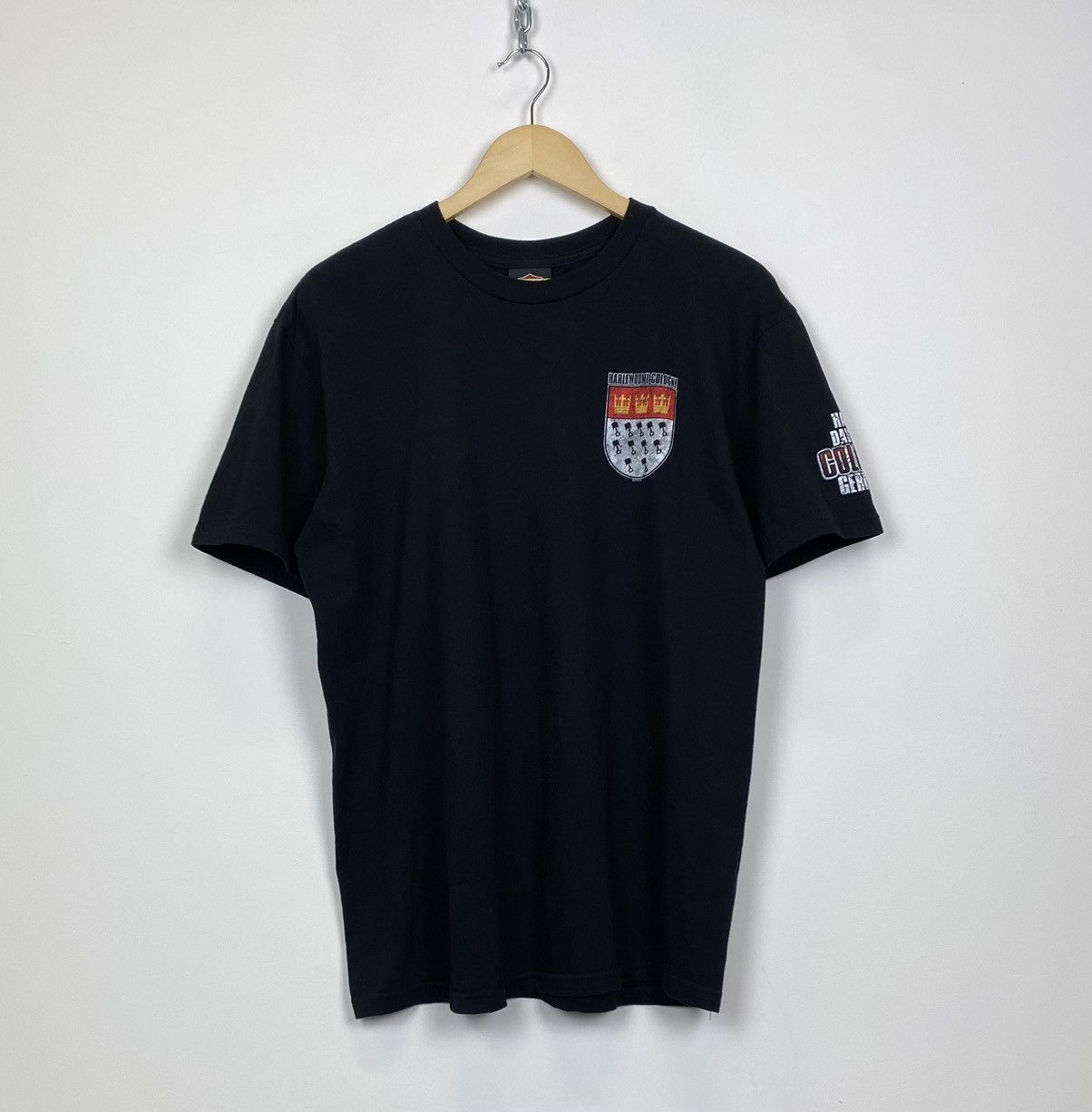 Vintage Vintage Harley Davidson Cologne Germany Moto T-shirt Black Size US L / EU 52-54 / 3 - 3 Thumbnail