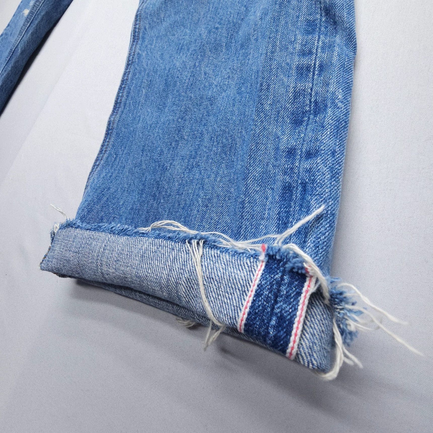 Denime Point Sur Selvedge Boyfriend Jeans in Arctic Blue Size 30 USA Made Organic Denim Size 30" / US 8 / IT 44 - 3 Thumbnail