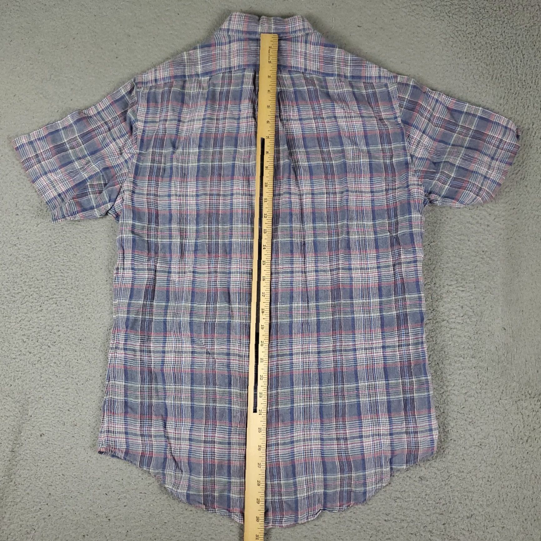Ralph Lauren Ralph Lauren Men's Medium Blue Plaid Button-Up Shirt Short Sleeve Woven Size US M / EU 48-50 / 2 - 5 Thumbnail
