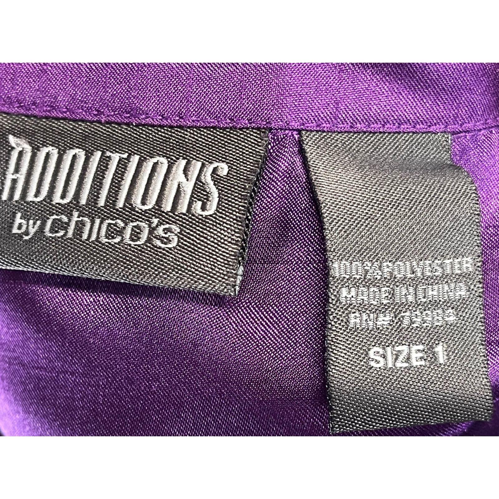 Vintage Additions By Chicos Button Up Shirt Sz 1 US Medium Purple Long Sleeve Sheen Size M / US 6-8 / IT 42-44 - 6 Thumbnail