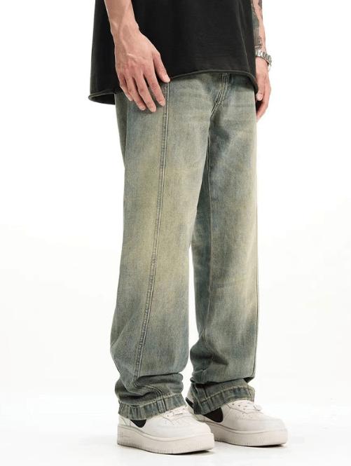 Japanese Brand × Jean High Street American Retro Distressed Straight Jeans Size US 32 / EU 48 - 4 Thumbnail