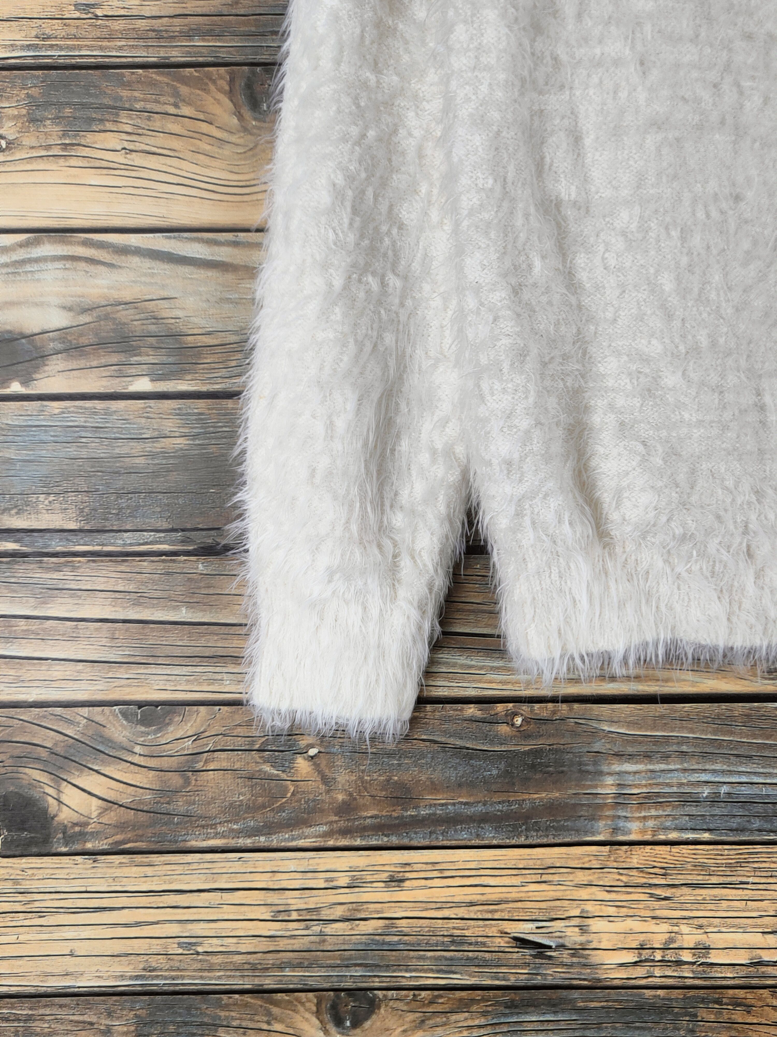 Japanese Brand DL Grove Cream Fur Mohair Knitwear #46-517 Size M / US 6-8 / IT 42-44 - 4 Thumbnail