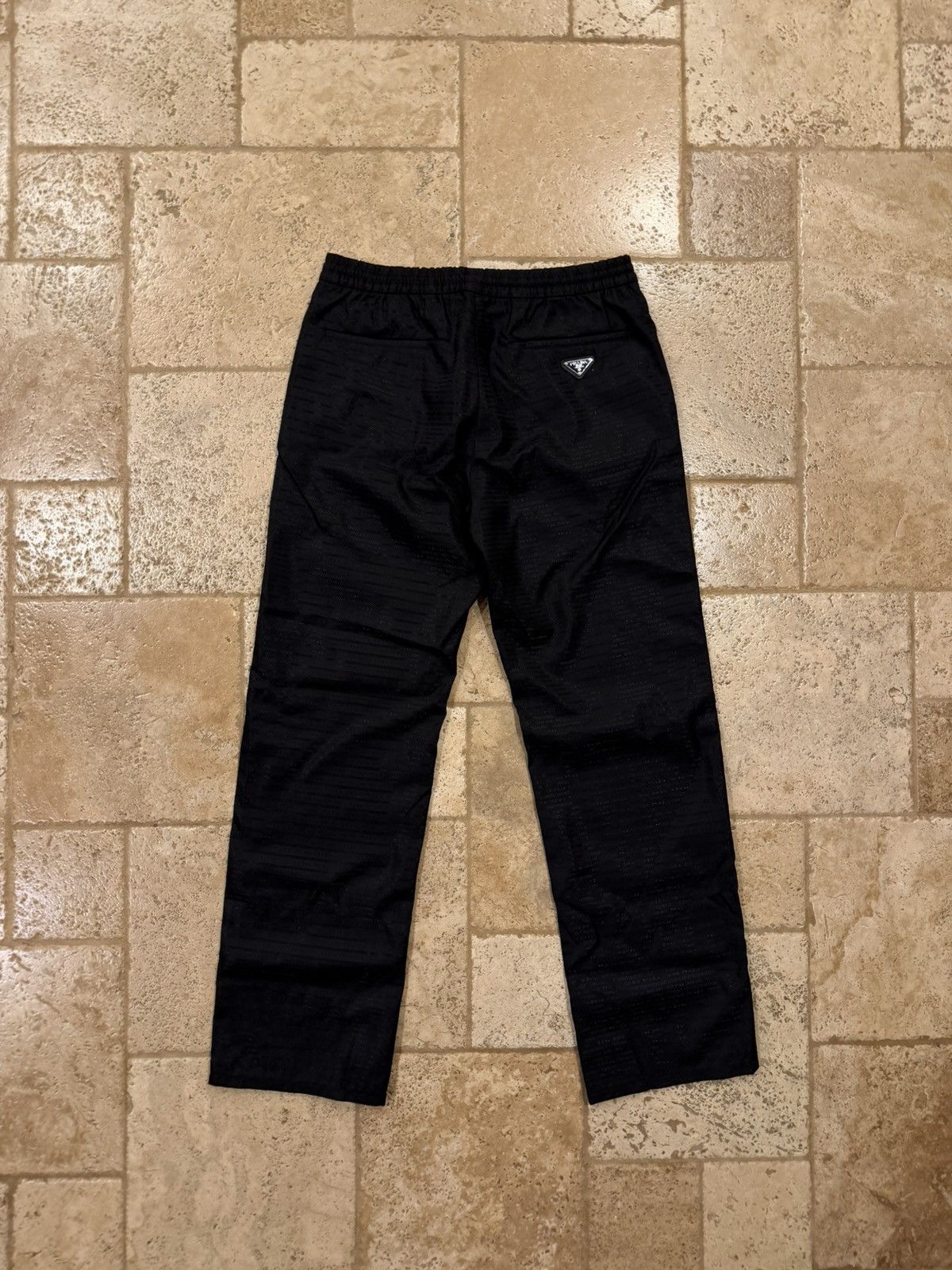 Prada Prada Re-Nylon Tonal Logo Print Monogram Black Track Pants Size US 36 / EU 52 - 18 Thumbnail