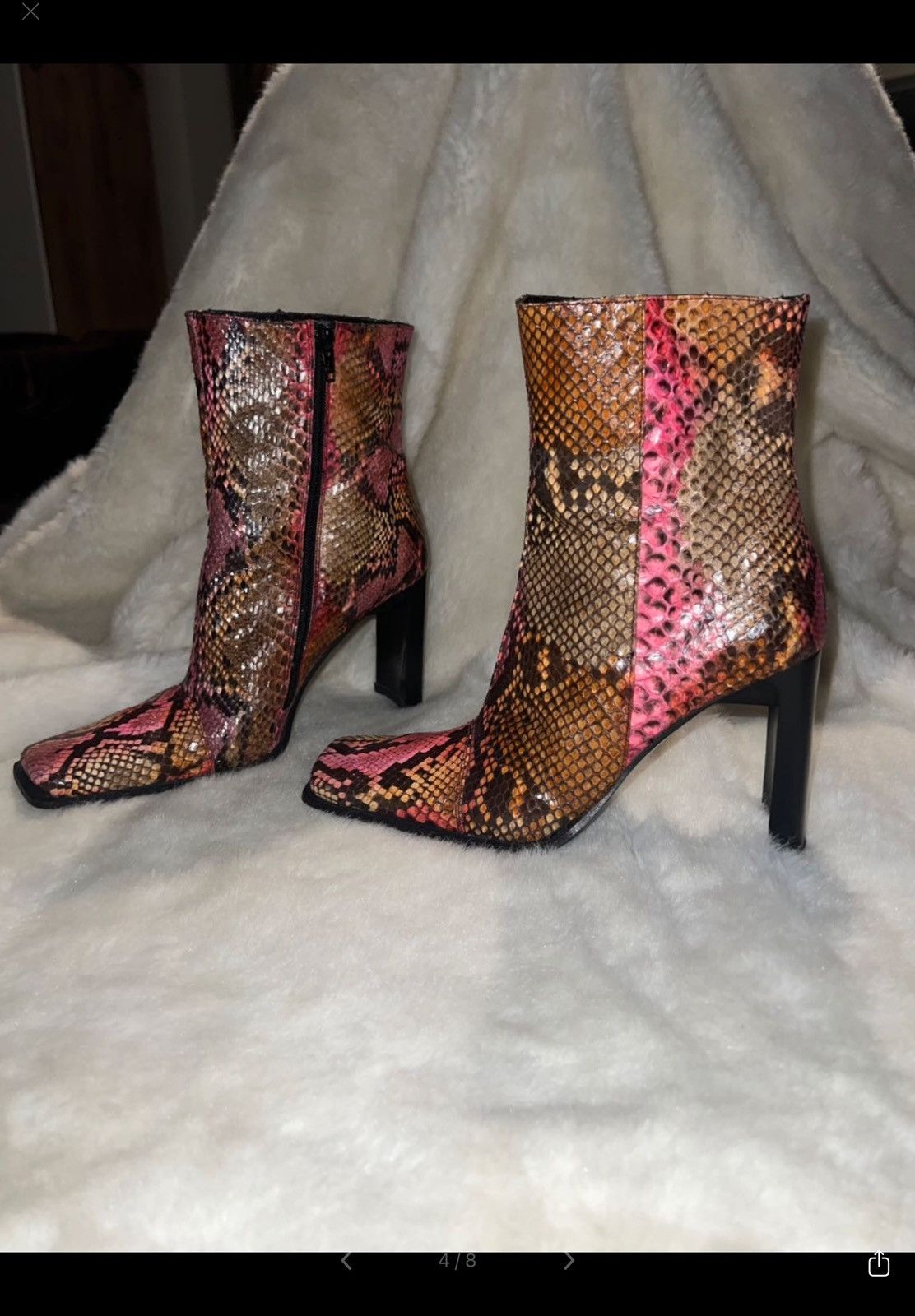 Le Silla Genuine Snake Skin Square Front Le Silla Boots Size US 7 / IT 37 - 1 Thumbnail