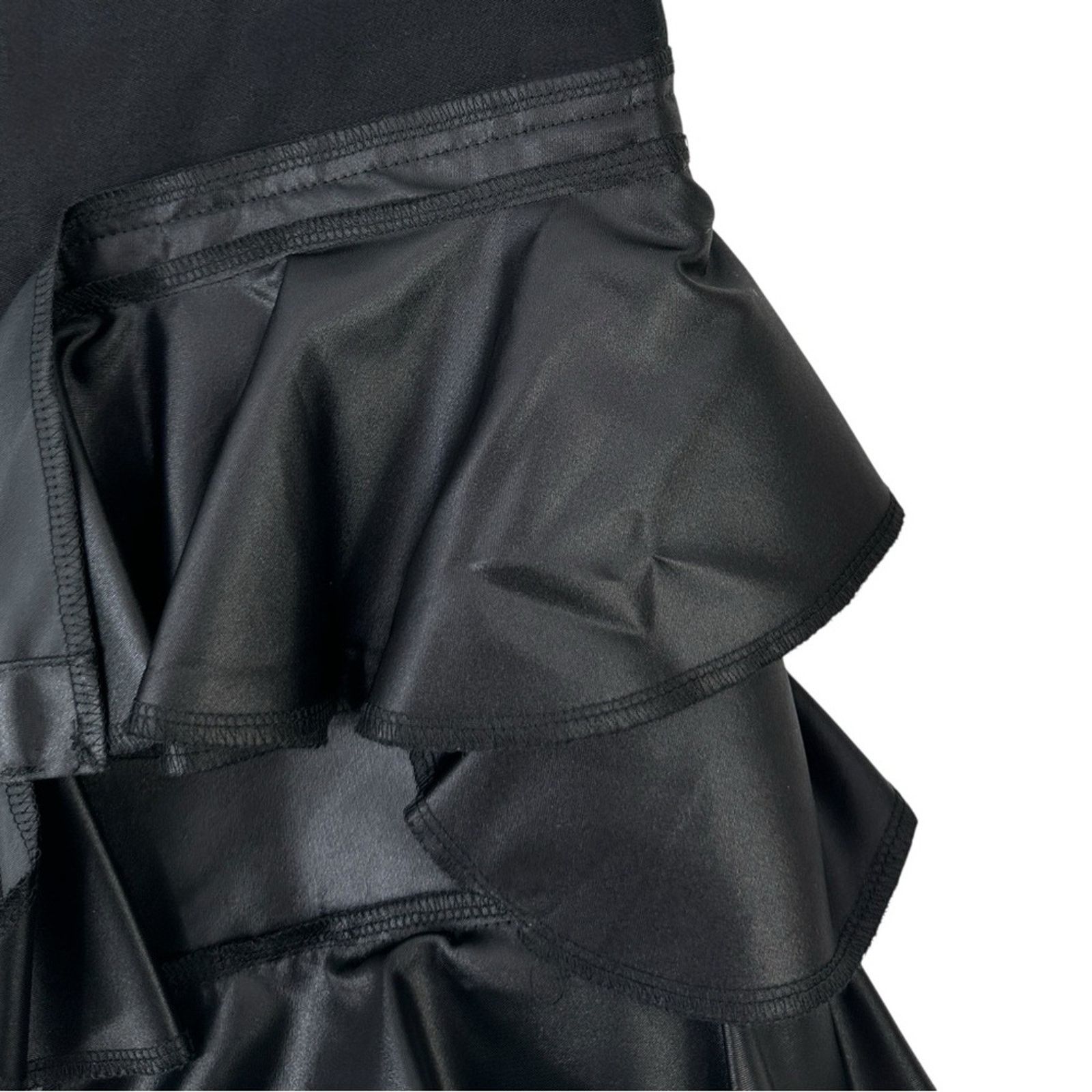 Comme des Garcons RARE FW 2010 Black Wrap Front Belted Layered Mini Skirt Size 33" - 3 Thumbnail