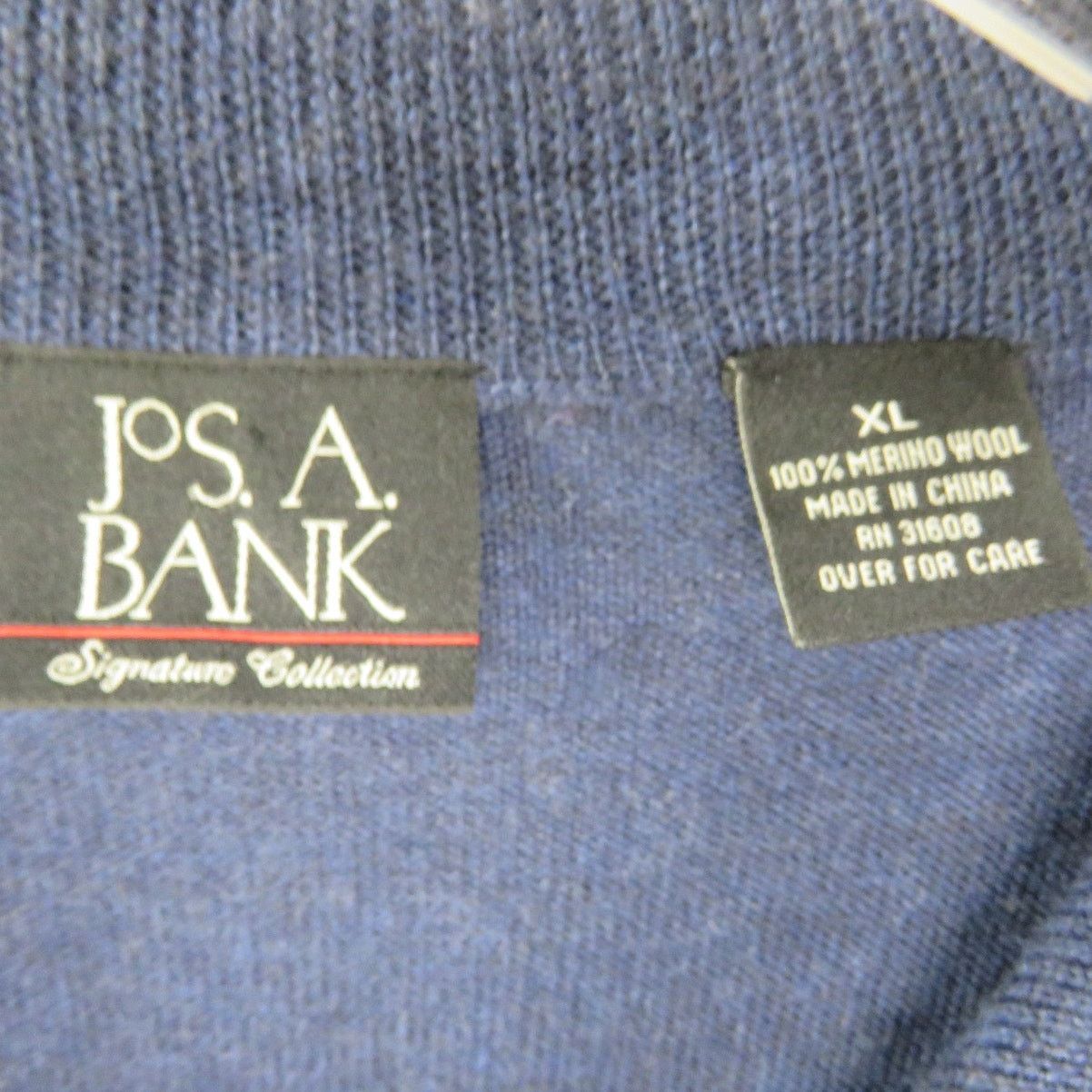 Jos. A. Bank Jos. A. Bank Blue Quarter Zip Pullover Sweater XL Preppy Size XL / US 12-14 / IT 48-50 - 4 Thumbnail