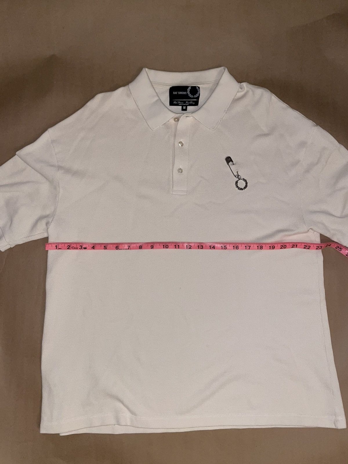Fred Perry × Raf Simons Fred Perry X Raf Simons Distressed Oversized Polo Shirt Size US M / EU 48-50 / 2 - 3 Thumbnail