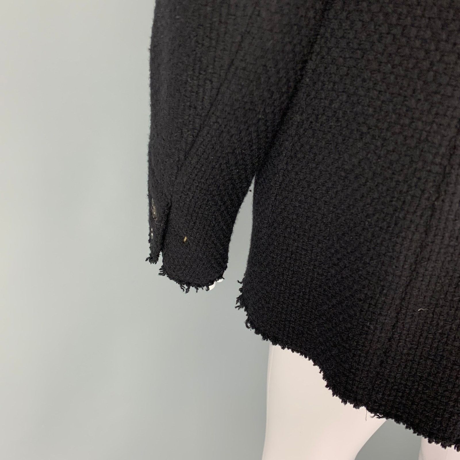 Ma+ M.A+ Size M Black Textured Buttoned Jacket Size US M / EU 48-50 / 2 - 4 Thumbnail
