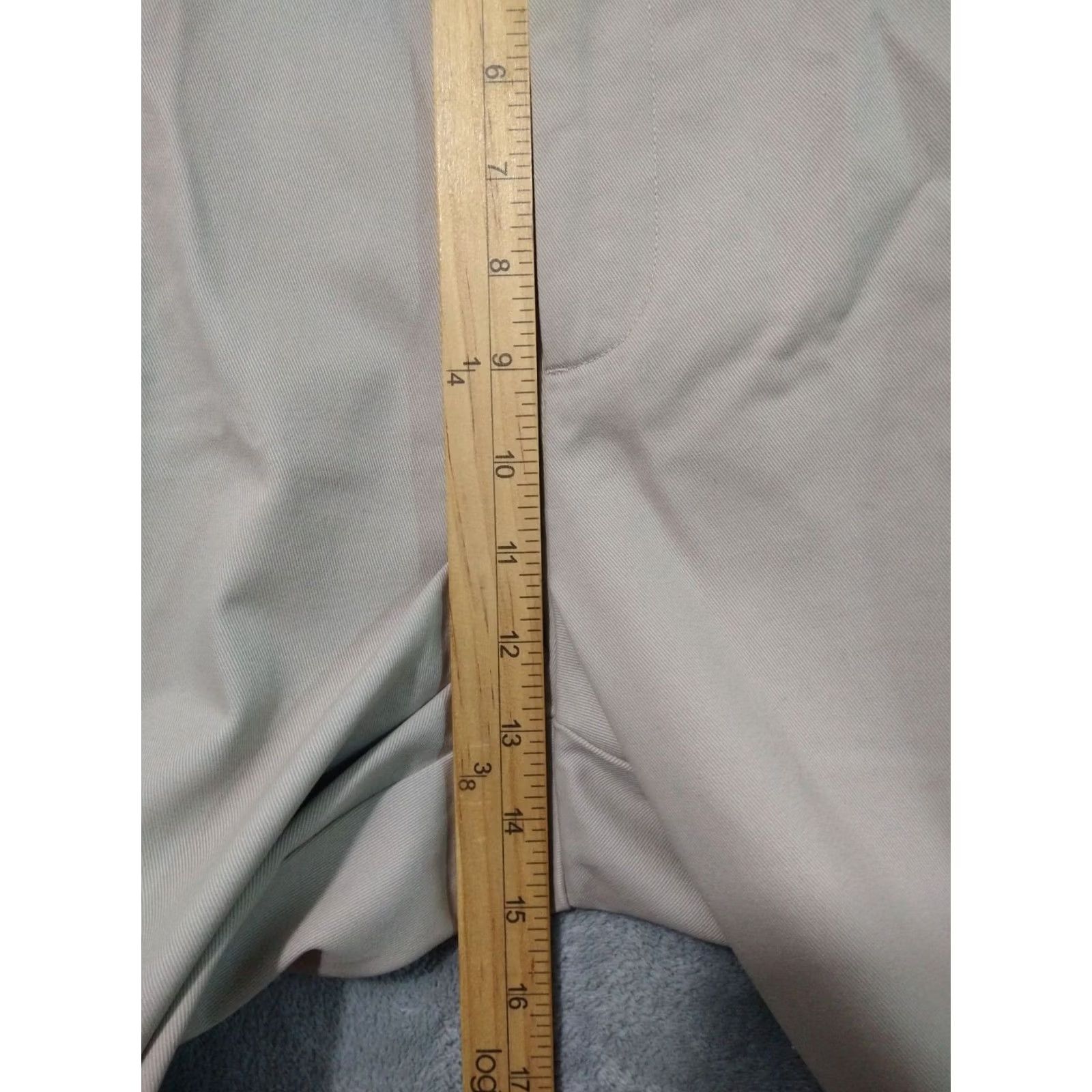 Haggar Haggar Pants Mens 42x29 Beige Khakis Classic Fit Flat Front Comfort Waist Cotton Straight Leg 42in Beige Mens Size US 42 / EU 58 - 4 Thumbnail