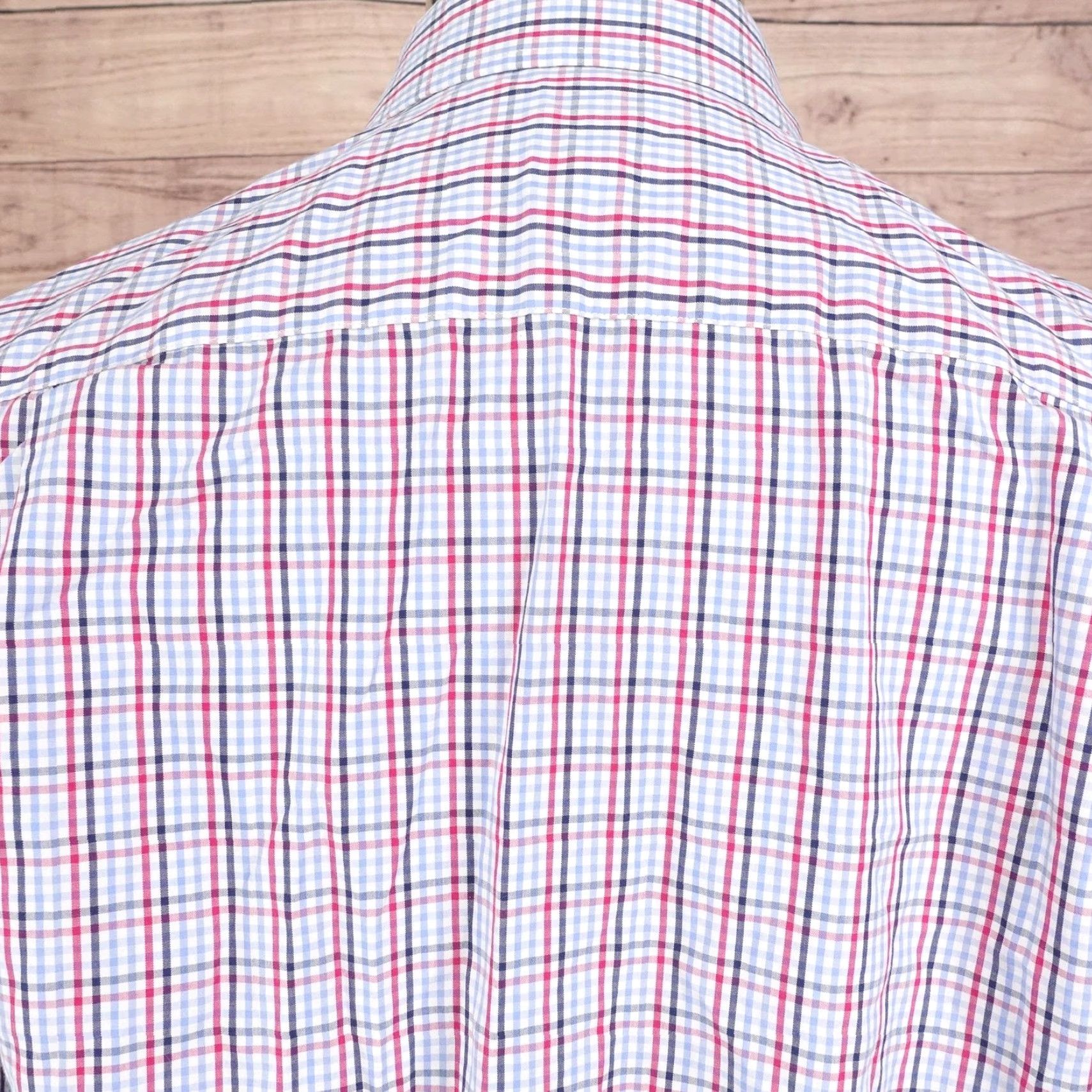 Pronto Uomo VINTAGE Pronto Uomo Dress Shirt Men Medium Plaid Long Sleeve Cotton Non-Iron Blue Red 90s Business Casual Size US M / EU 48-50 / 2 - 5 Thumbnail