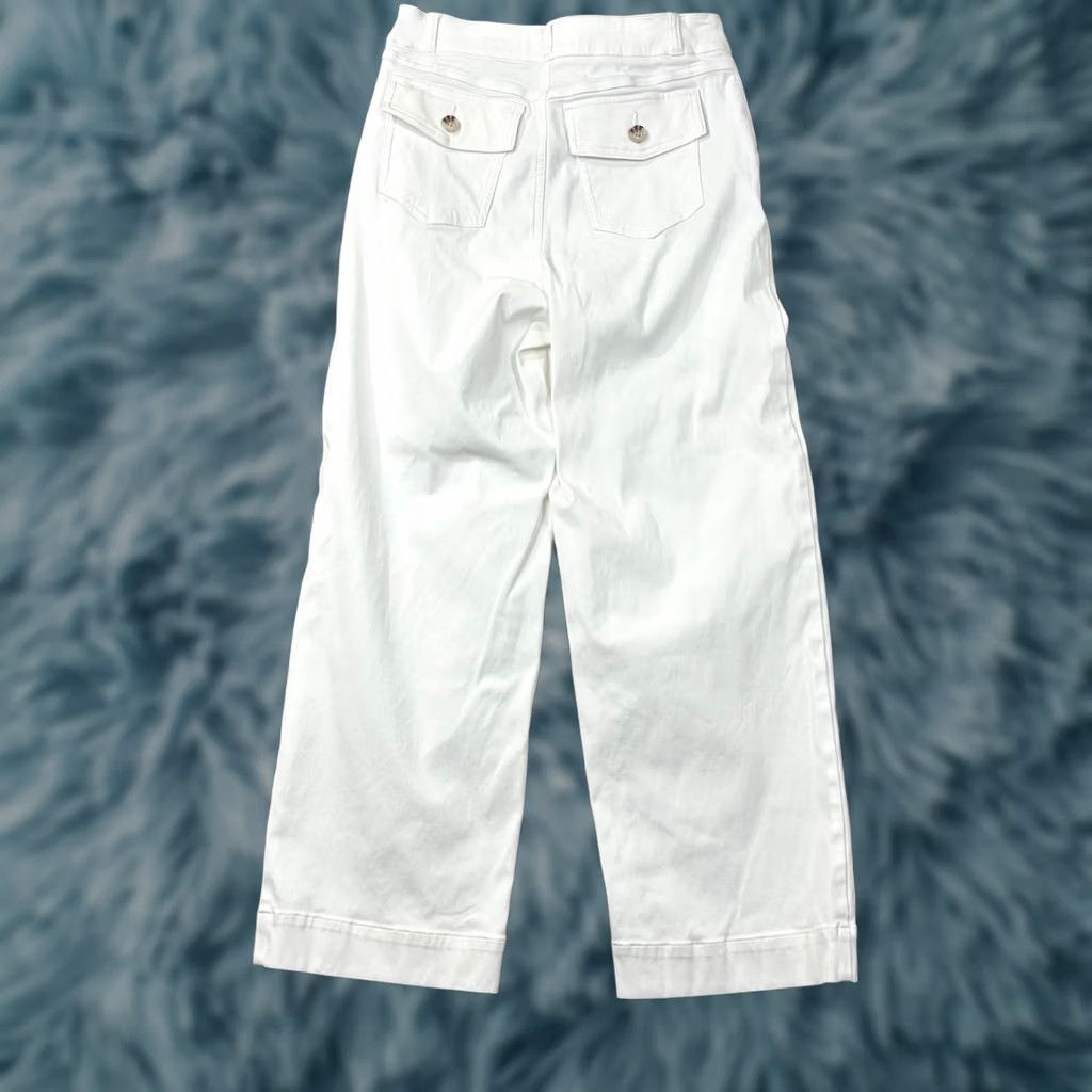 Spanx Spanx Stretch Twill Wide Leg Crop Pants White Pull On Womens Medium 20312T Size 32" / US 10 / IT 46 - 1 Thumbnail