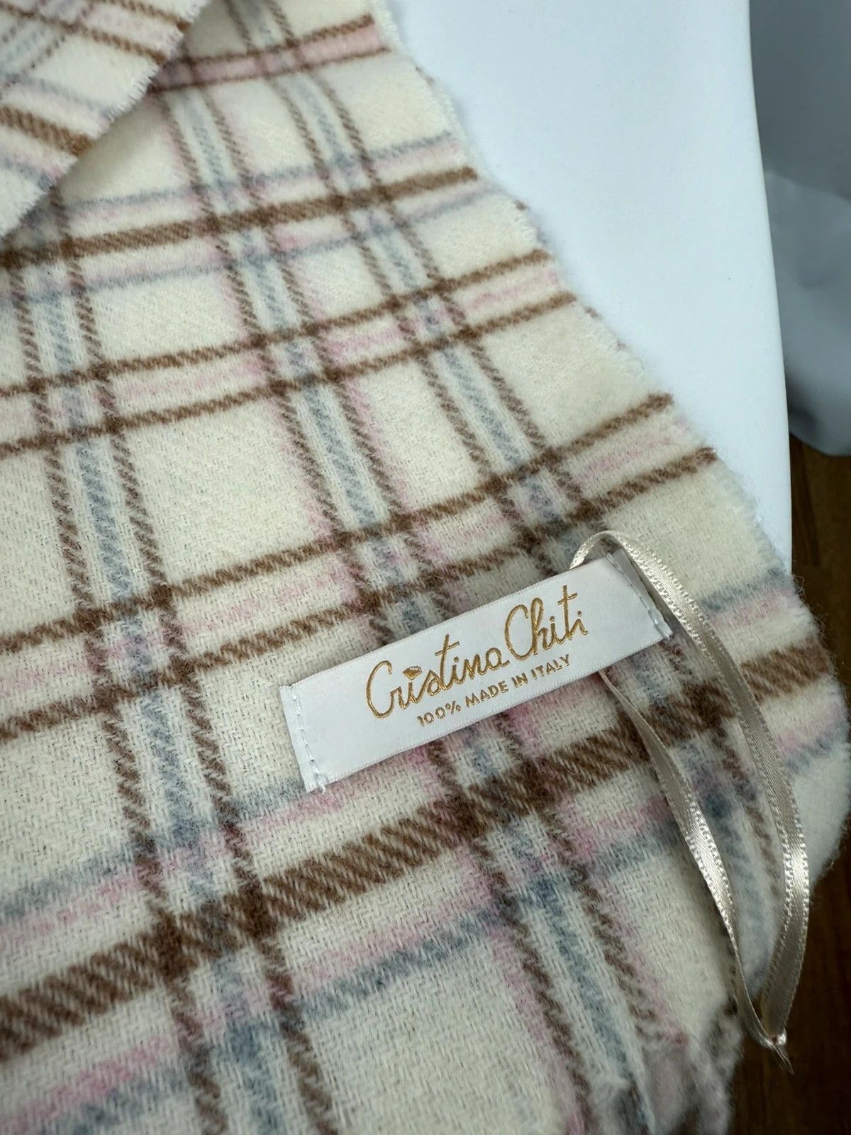 Other Cristina Chiti Wool Cashmere Scarf Plaid Made In Italy Size ONE SIZE - 3 Thumbnail