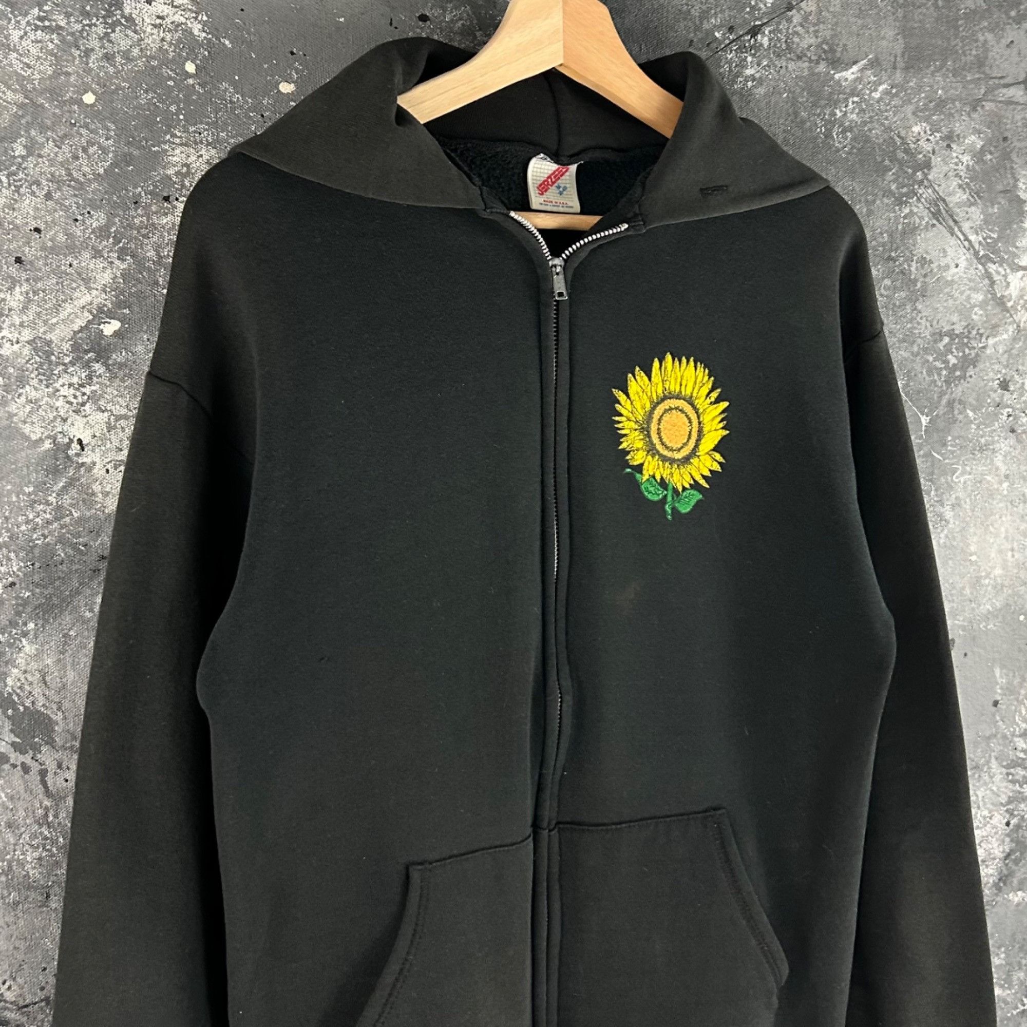 Vintage Vintage 1990’s Sunflower black hoodie Size US M / EU 48-50 / 2 - 2 Thumbnail