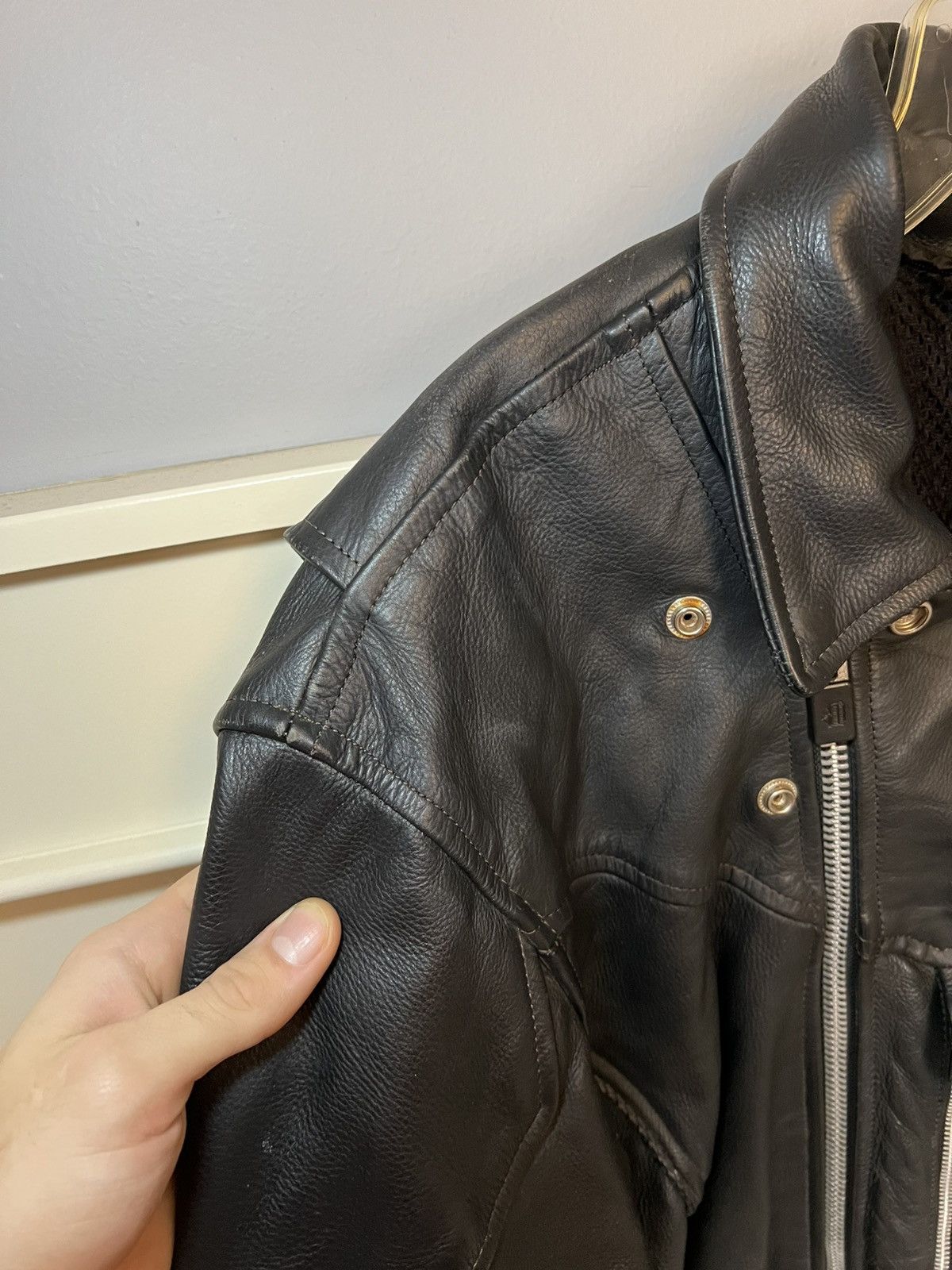 Vintage Vintage heavy leather biker jacket Size US XXL / EU 58 / 5 - 20 Thumbnail