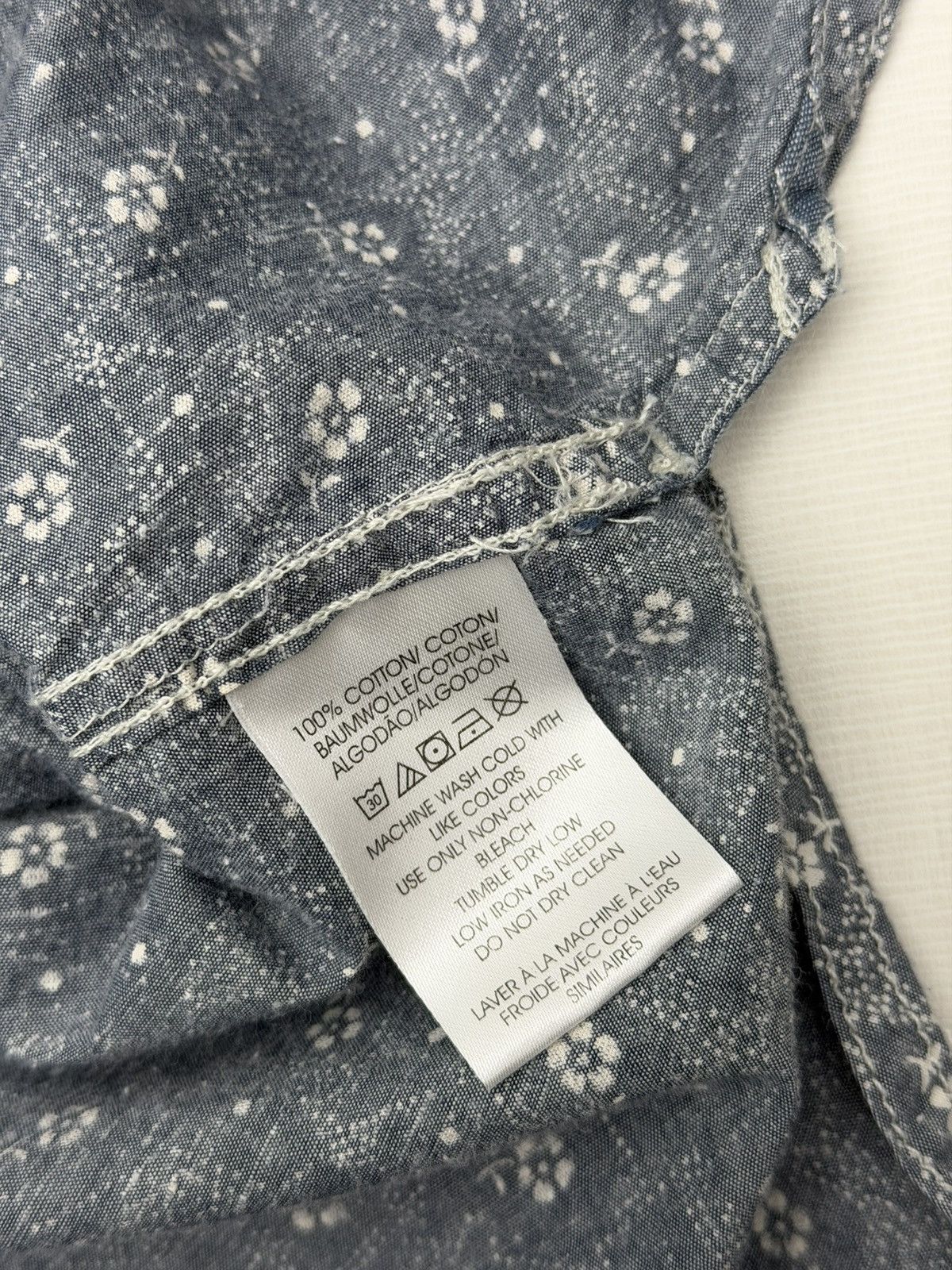CPO CPO Button Up Shirt Men's Medium Blue White Flower Pattern Size US M / EU 48-50 / 2 - 8 Thumbnail