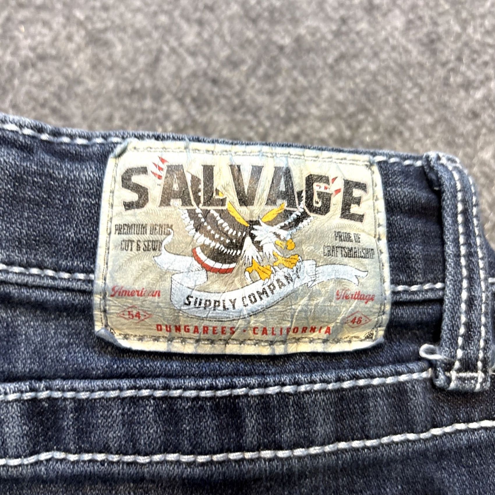 Vintage VINTAGE Salvage Chaos Boot Cut Blue Jeans Women's 14R Regular Size 14R Blue Size 36" / US 14 / IT 50 - 2 Thumbnail