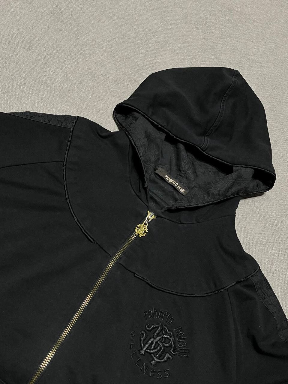 Roberto Cavalli Vintage Roberto Cavalli Women`s Black Logo Zip Hoodie Size M / US 6-8 / IT 42-44 - 10 Thumbnail