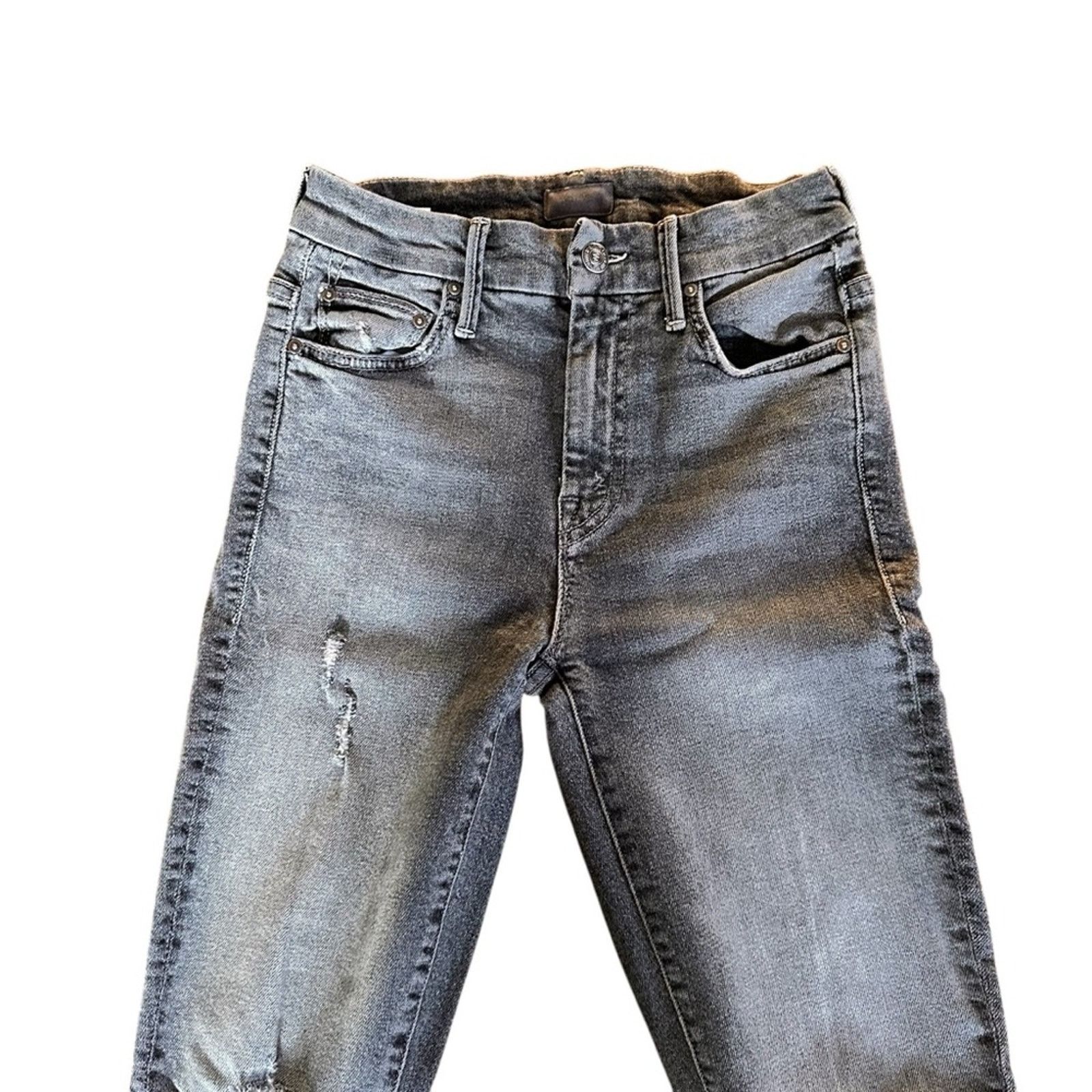MOTHER MOTHER High Waisted Looker Ankle Chew Jeans - Size 24 Size 24" / US 00 / IT 34 - 6 Thumbnail