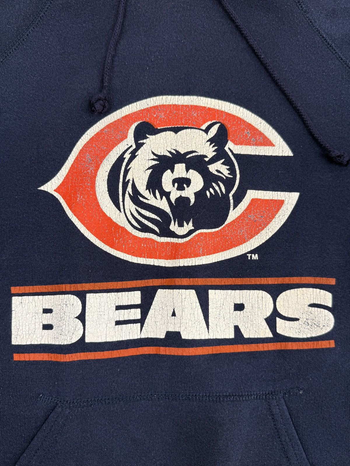 NFL 1980’s Vintage Chicago Bears Navy Raglan Graphic Boxy Hoodie Size US L / EU 52-54 / 3 - 4 Thumbnail