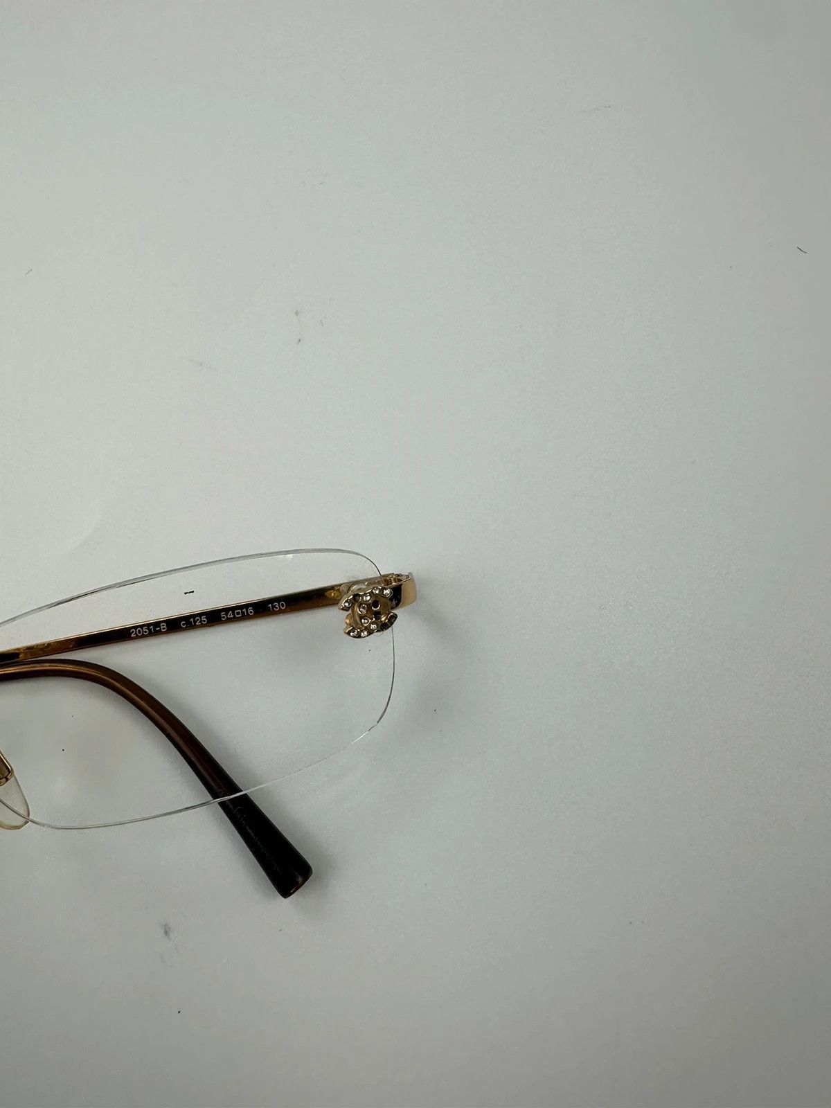 Chanel Chanel White Argent Gold Sunglasses Rimless Strass Size ONE SIZE - 5 Thumbnail